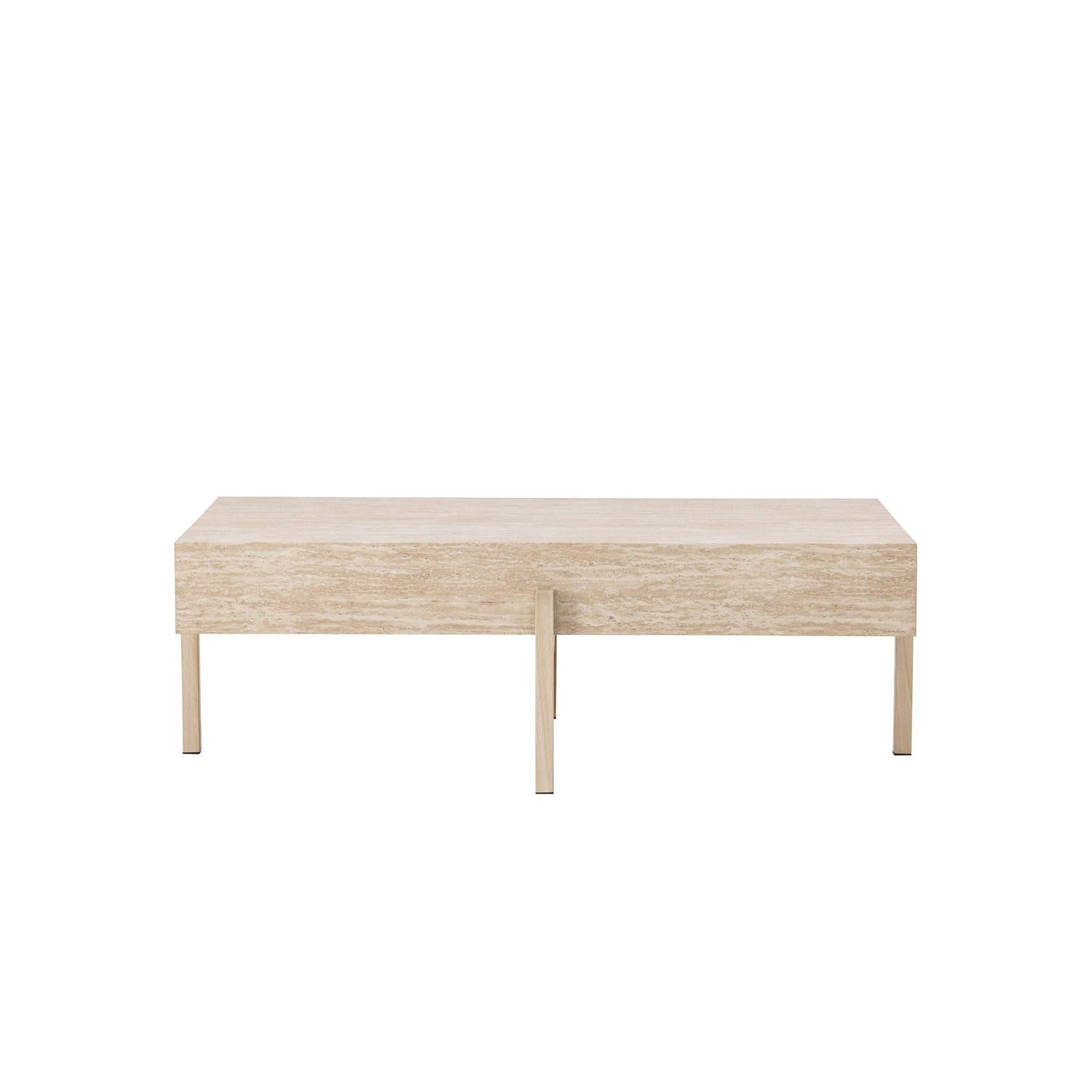 Couchtisch Vadholmen 120cm in Travertin-Optik - Beige-Couchtische-Vind-le canapé