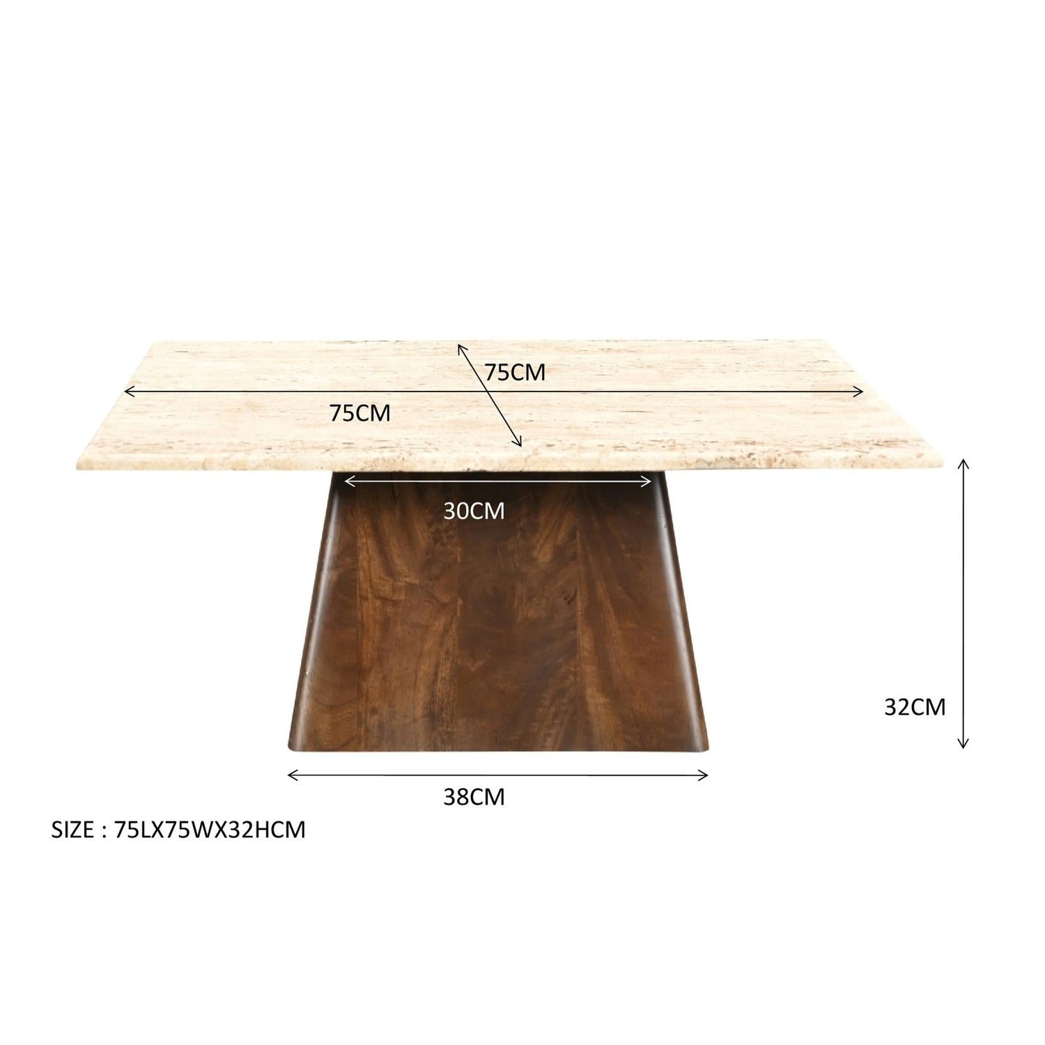 Couchtisch Valentino 75cm aus Travertine - Beige/Braun-Couchtische-Livingfurn-le canapé