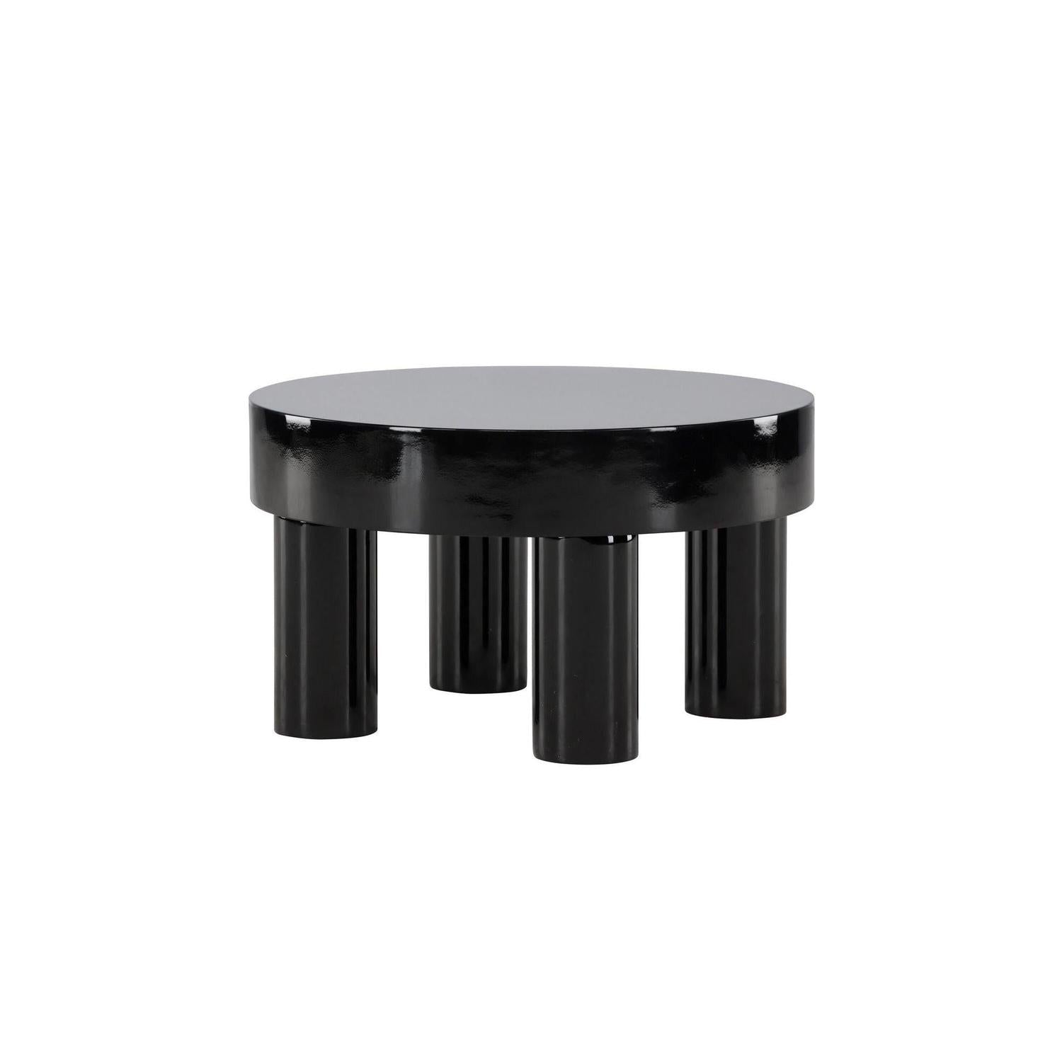 Couchtisch Varberg 60cm - Hochglanz Schwarz-Couchtische-Venture Home-le canapé