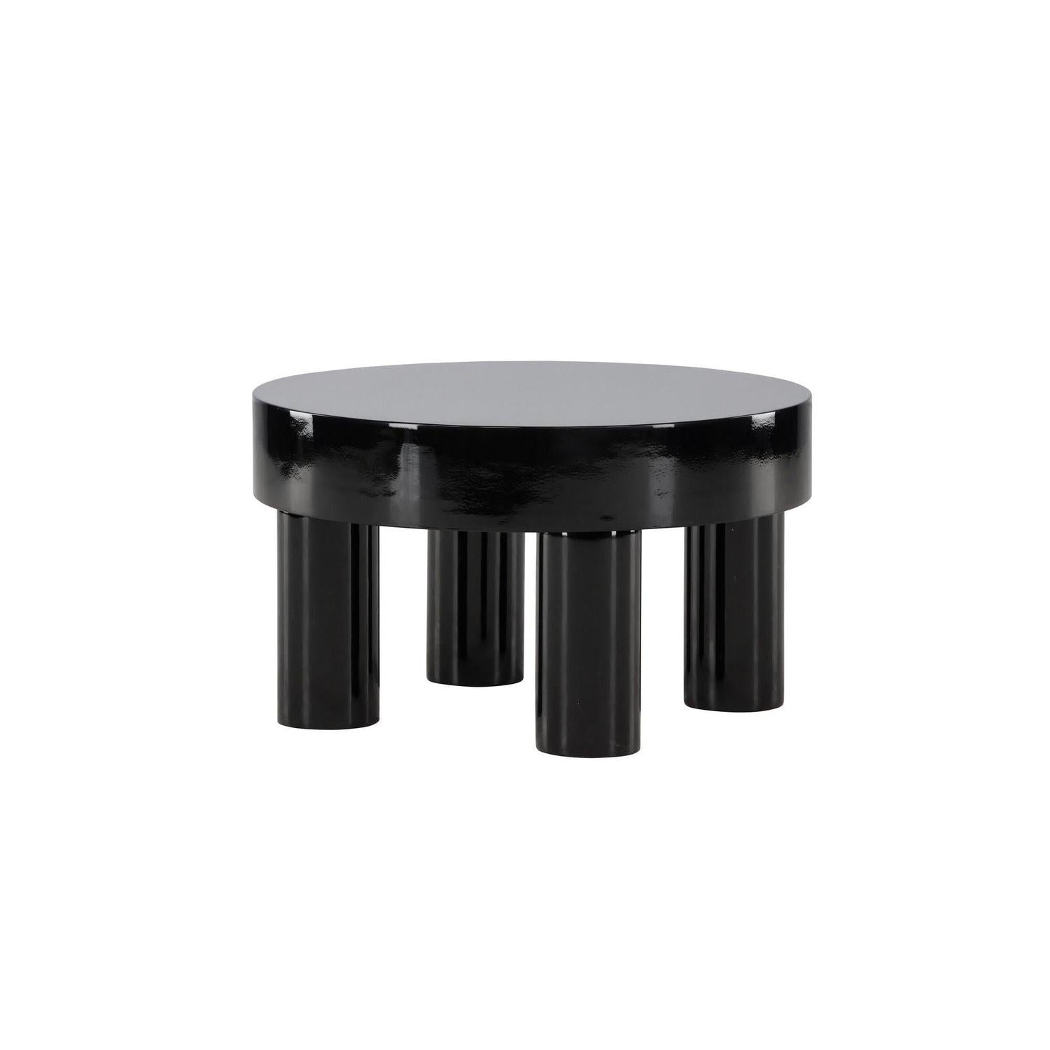Couchtisch Varberg 60cm - Hochglanz Schwarz-Couchtische-Venture Home-le canapé