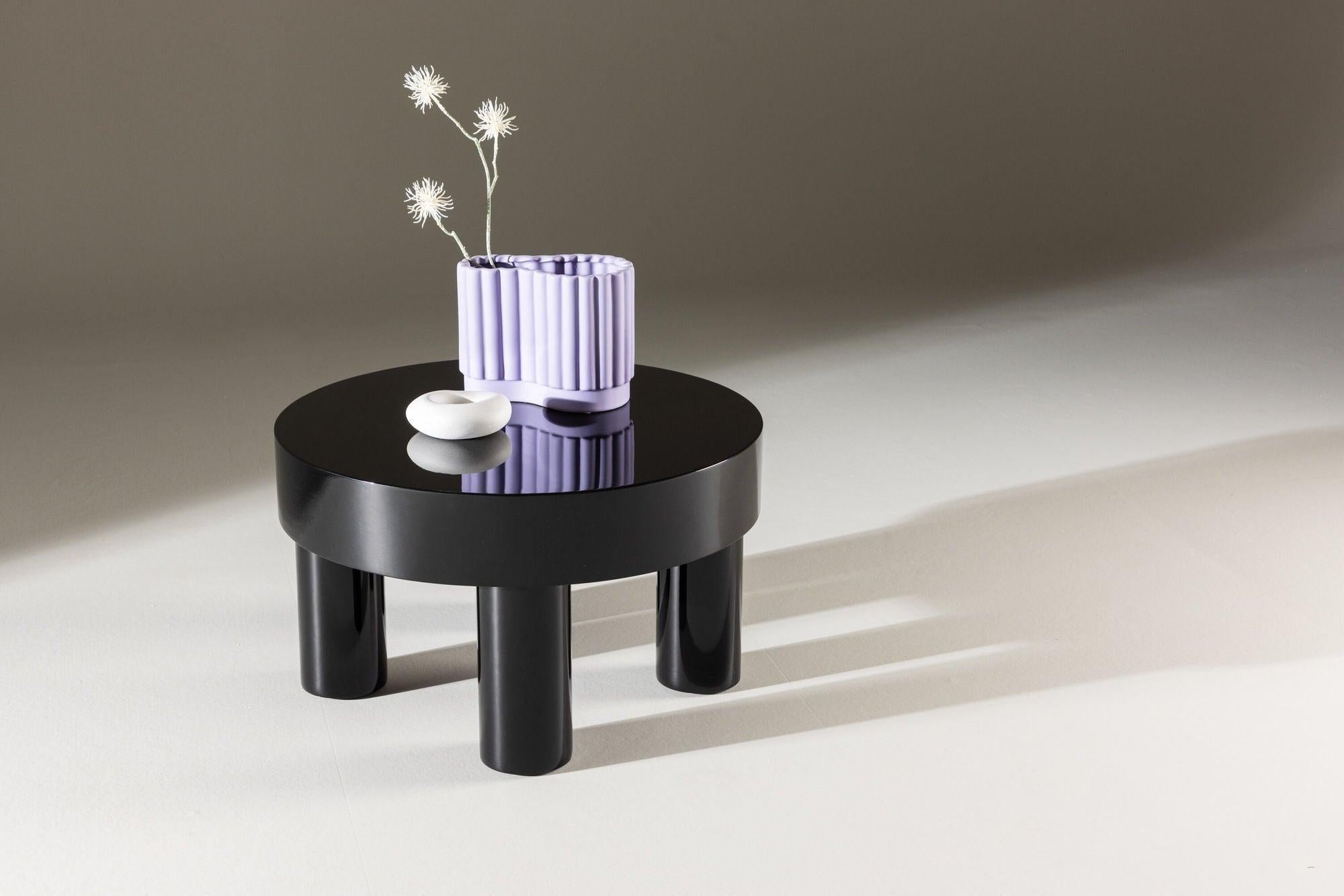Couchtisch Varberg 60cm - Hochglanz Schwarz-Couchtische-Venture Home-le canapé