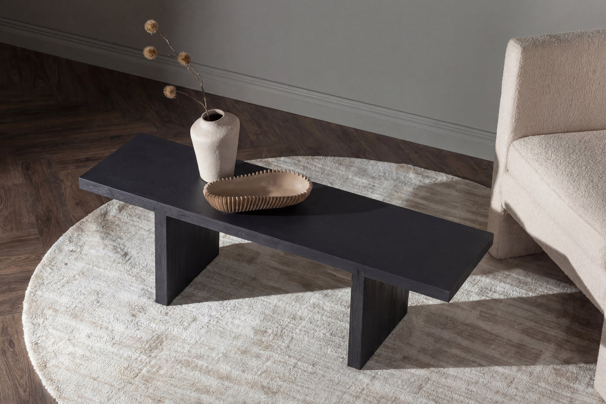 Couchtisch Yakunik 120cm aus Massivholz - Schwarz-Couchtische-Venture Home-le canapé