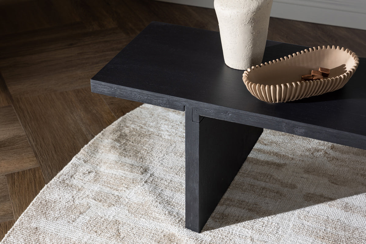 Couchtisch Yakunik 120cm aus Massivholz - Schwarz-Couchtische-Venture Home-le canapé