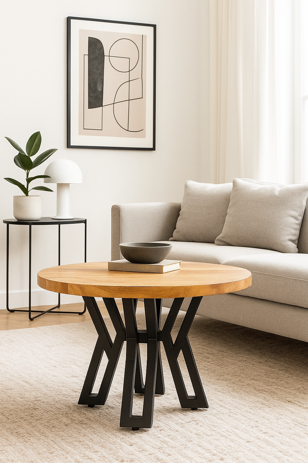 Couchtisch Yana 80cm aus Mangoholz - Natur-Couchtisch-Benoa-le canapé