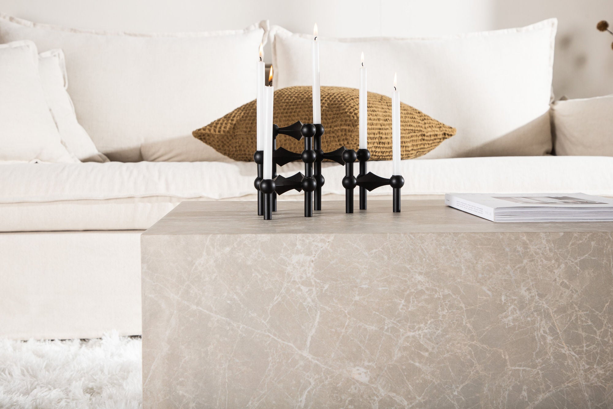 Couchtisch York 80*60cm in Marmoroptik - Beige-Couchtisch-Venture Home-le canapé