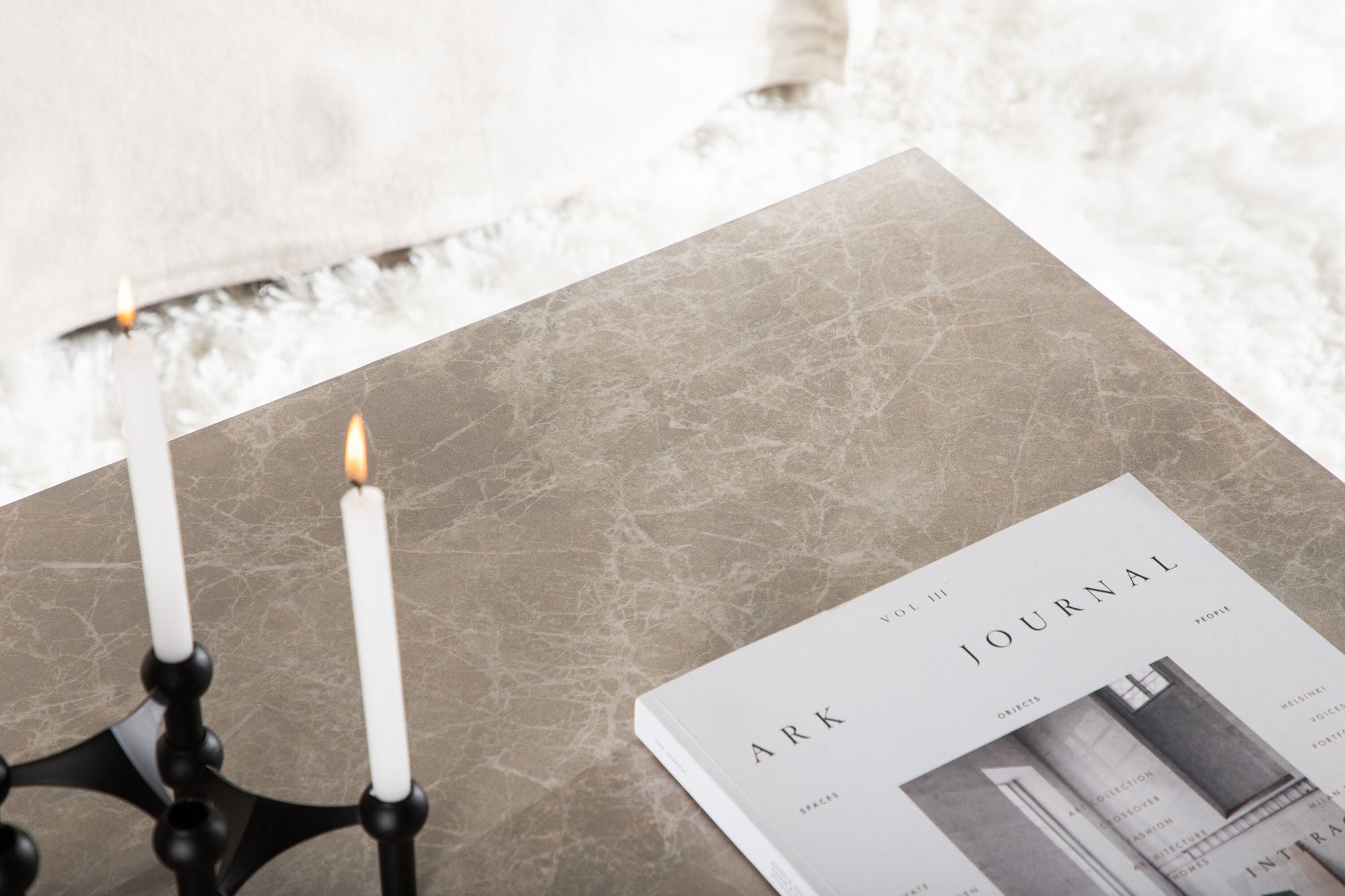 Couchtisch York 80*60cm in Marmoroptik - Beige-Couchtisch-Venture Home-le canapé