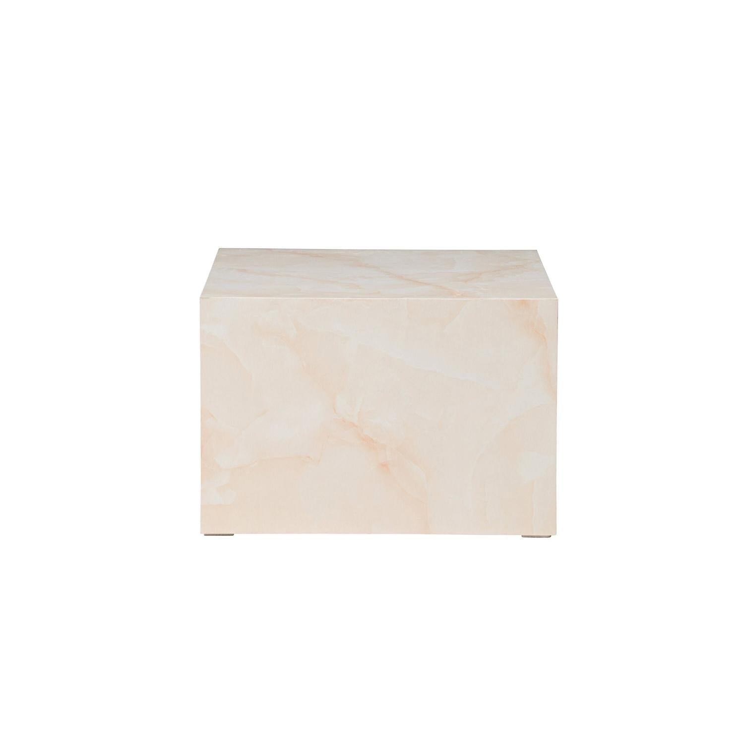 Couchtisch York 80*60cm in Marmoroptik - Hellgelb-Couchtisch-Venture Home-le canapé