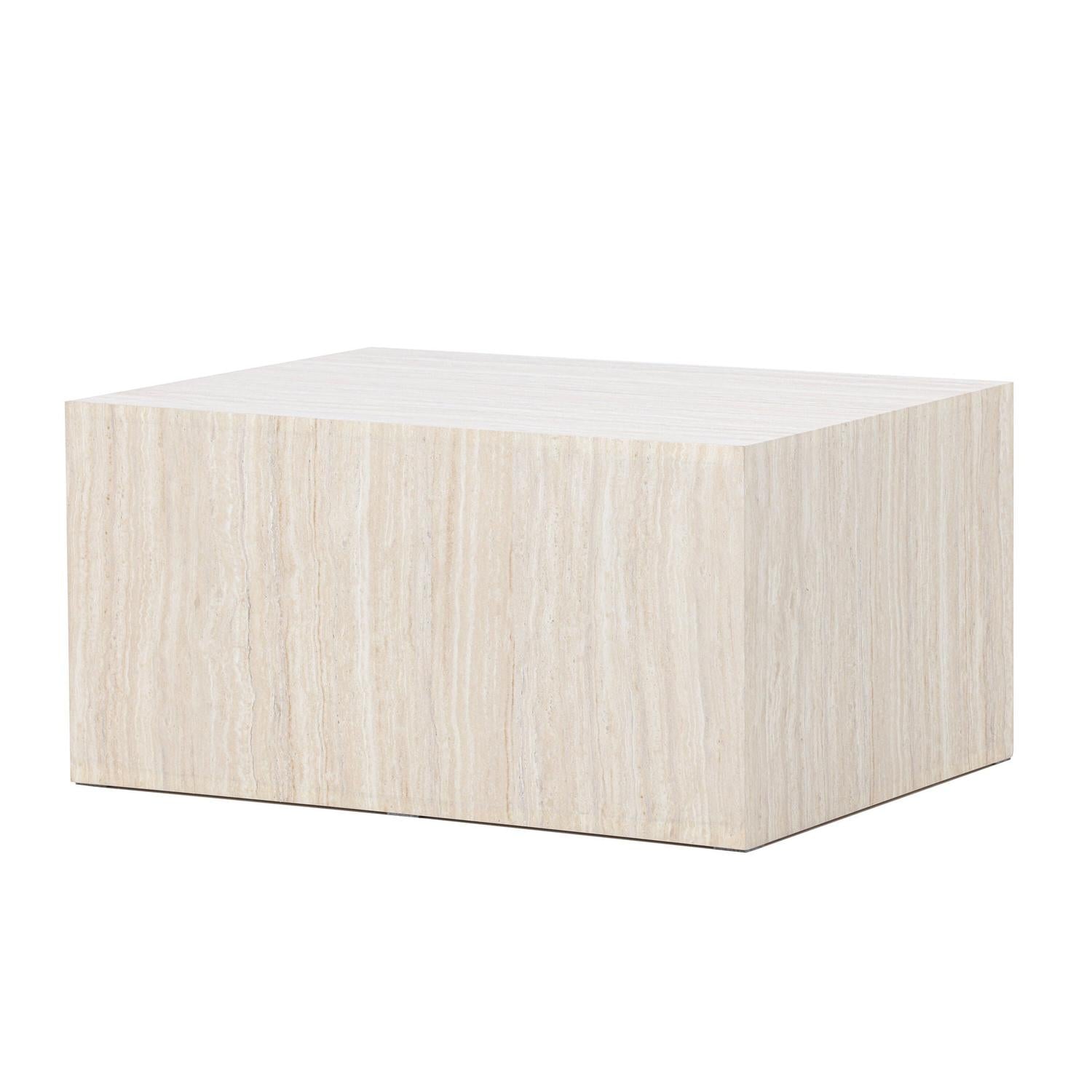 Couchtisch York 80*60cm in Steinoptik - Beige-Couchtisch-Venture Home-le canapé