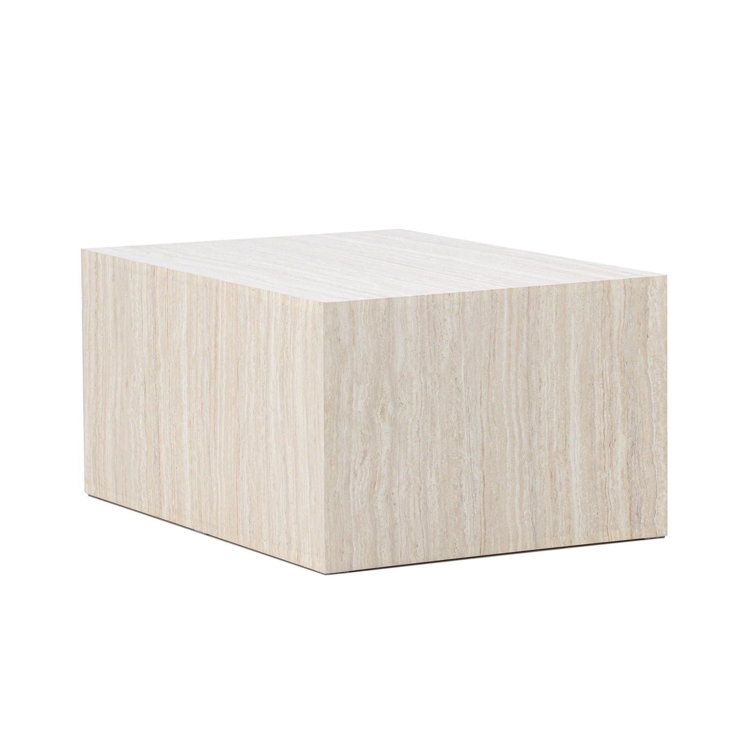 Couchtisch York 80*60cm in Steinoptik - Beige-Couchtisch-Venture Home-le canapé