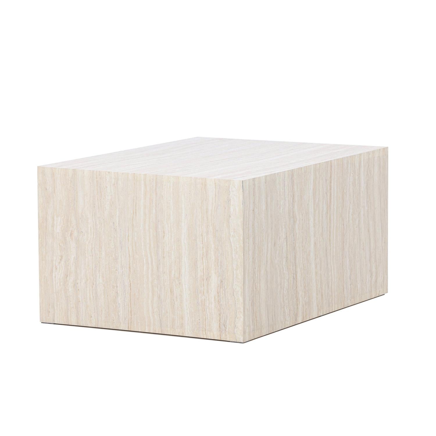 Couchtisch York 80*60cm in Steinoptik - Beige-Couchtische-Venture Home-le canapé