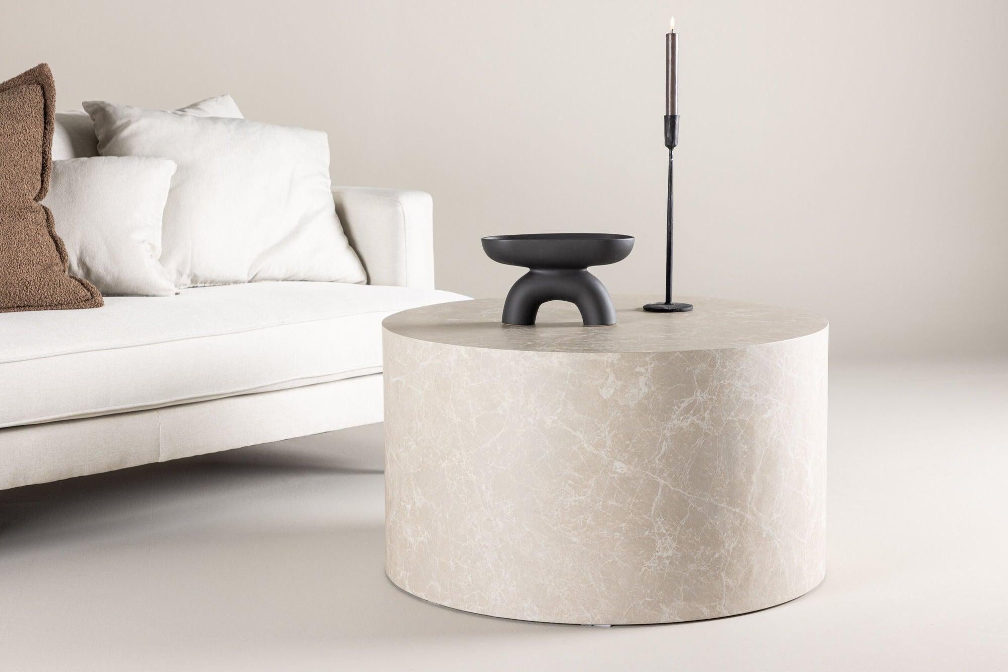 Couchtisch York Ø80cm - Beige-Couchtische-Venture Home-le canapé