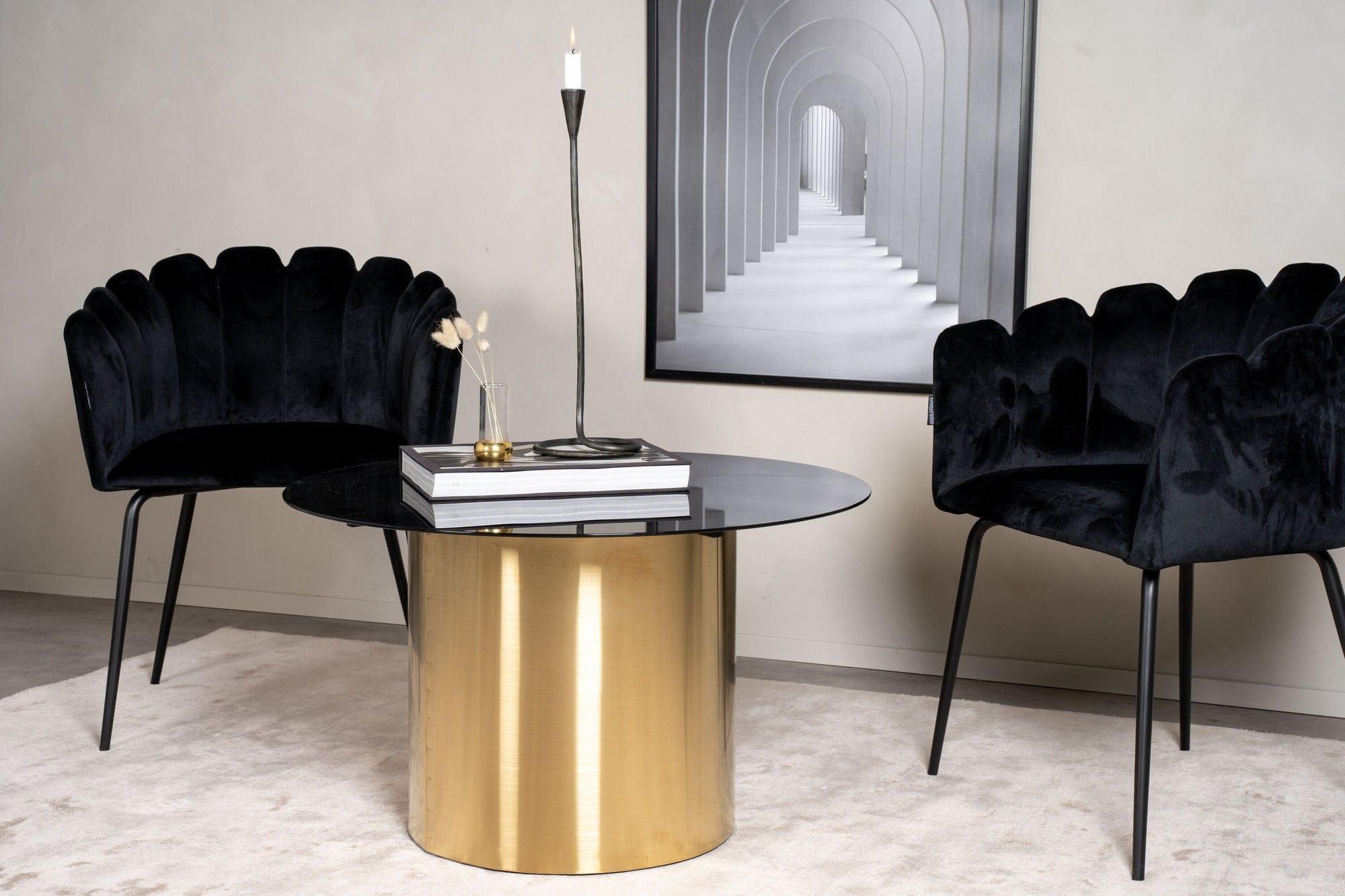 Couchtisch Ystad - Rauchglas / Messing-Couchtisch-Furniture Fashion-le canapé