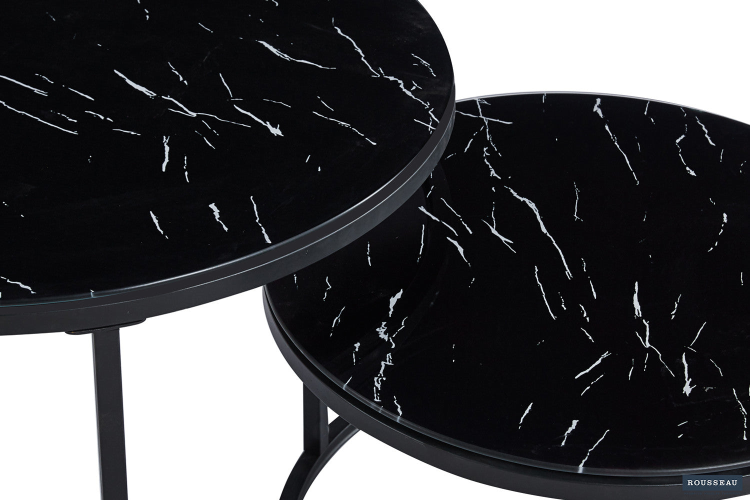 Couchtische Boston in Marmoroptik, 2er-Set - Schwarz-Couchtisch-Rousseau-le canapé