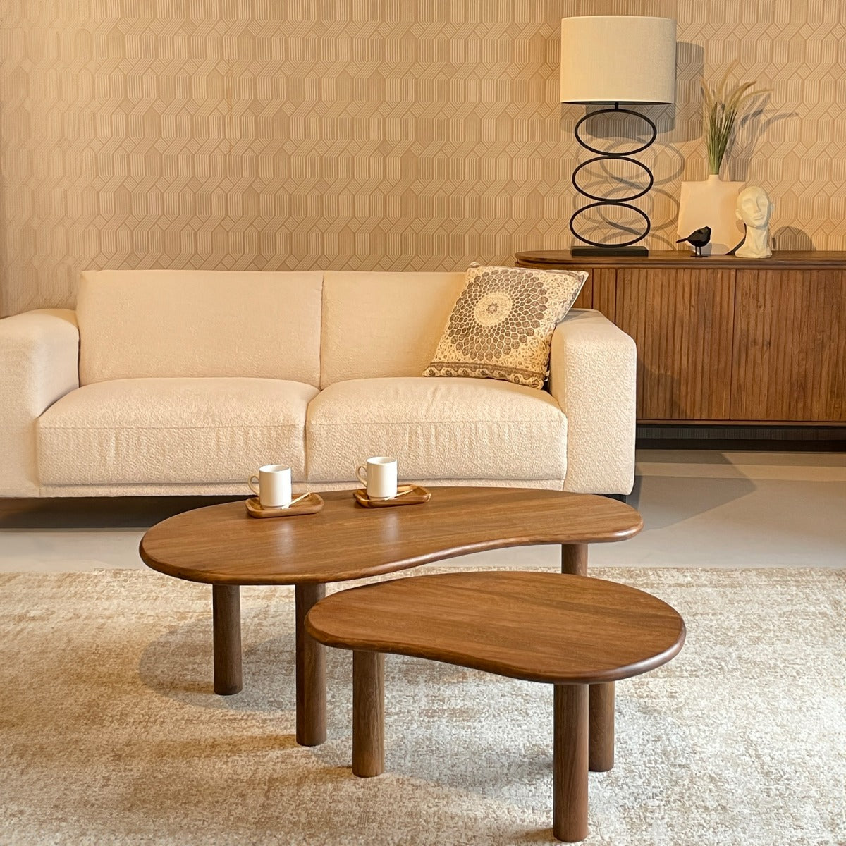 Couchtische Nubi, 2er-Set - Braun-Couchtisch-Livingfurn-le canapé