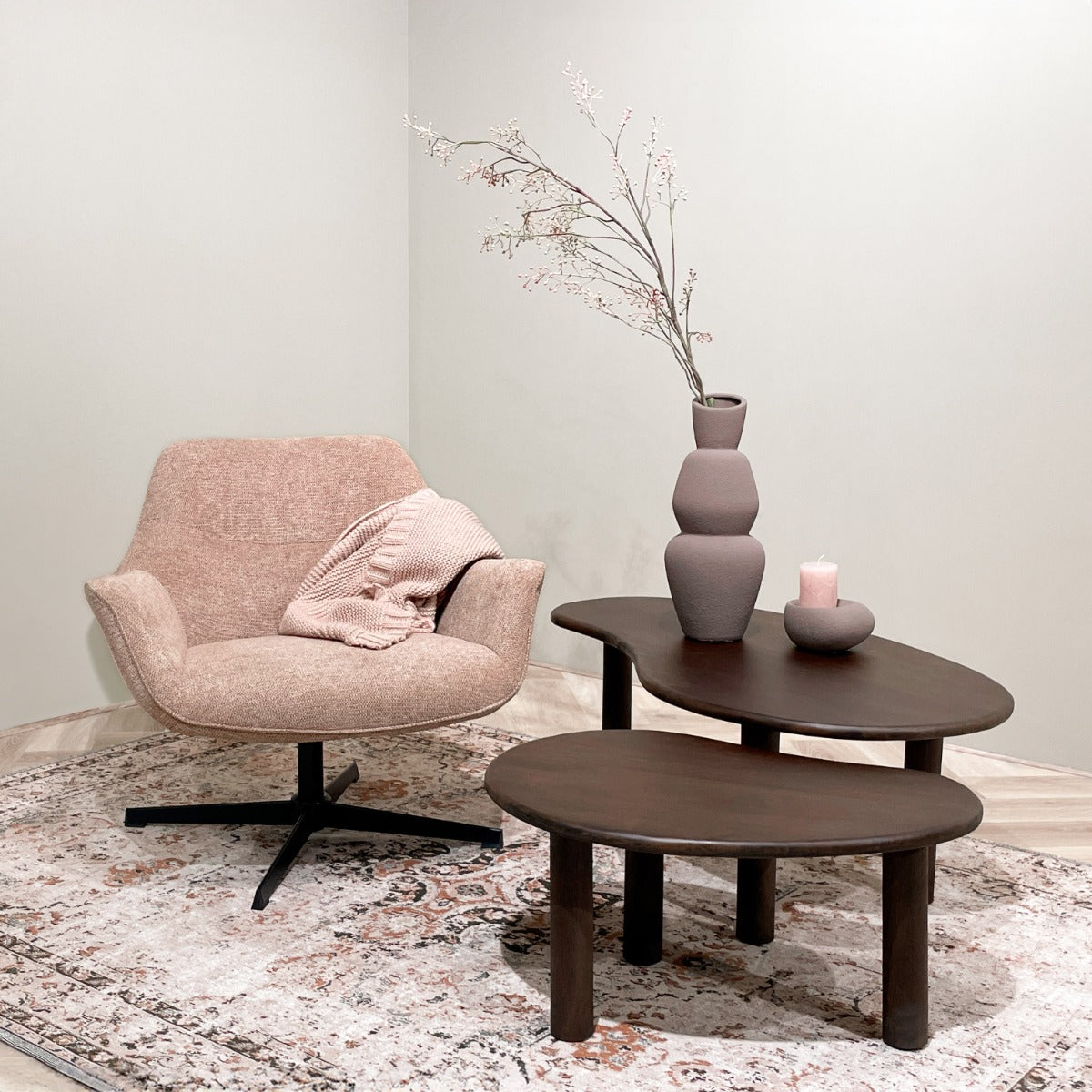 Couchtische Nubi, 2er-Set - Braun-Couchtisch-Livingfurn-le canapé