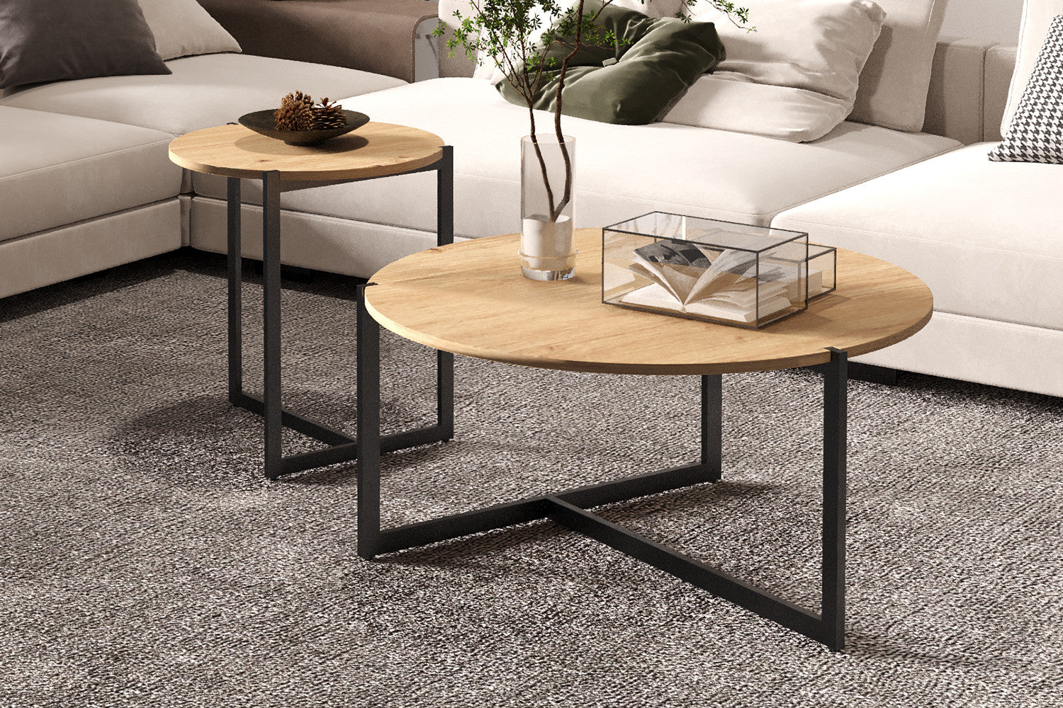 Couchtische Pola, 2er-Set - Hellbraun-Couchtisch-Rousseau-le canapé