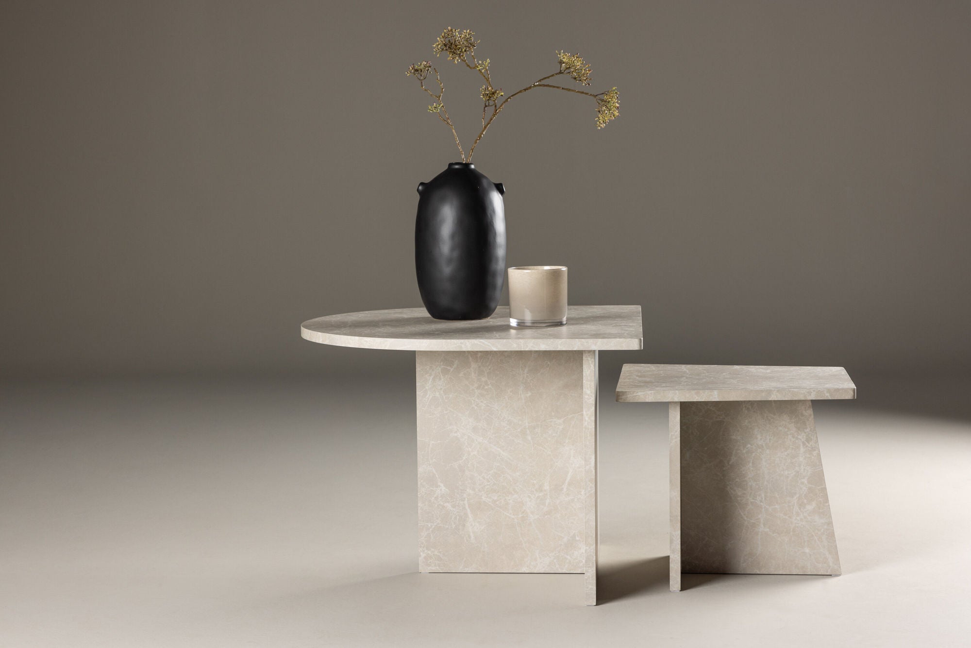 Couchtische Sala in Marmoroptik, 2er-Set - Beige-Couchtisch-Venture Home-le canapé