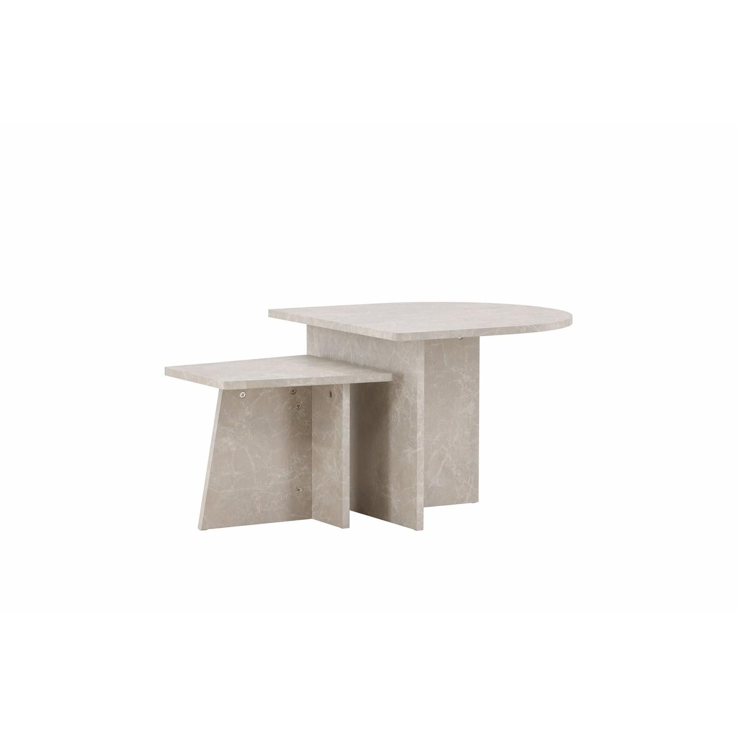 Couchtische Sala in Marmoroptik, 2er-Set - Beige-Couchtisch-Venture Home-le canapé