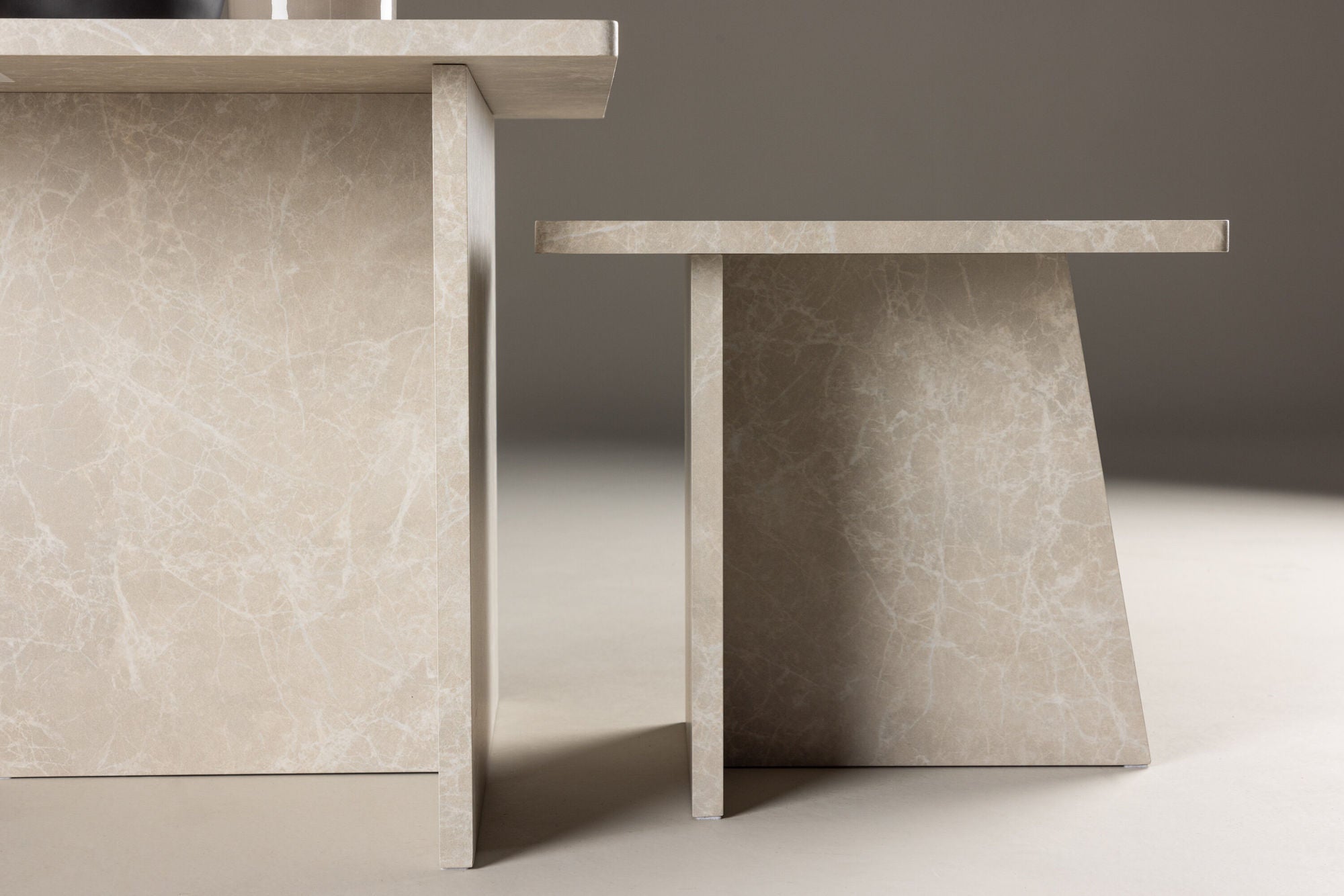 Couchtische Sala in Marmoroptik, 2er-Set - Beige-Couchtische-Venture Home-le canapé