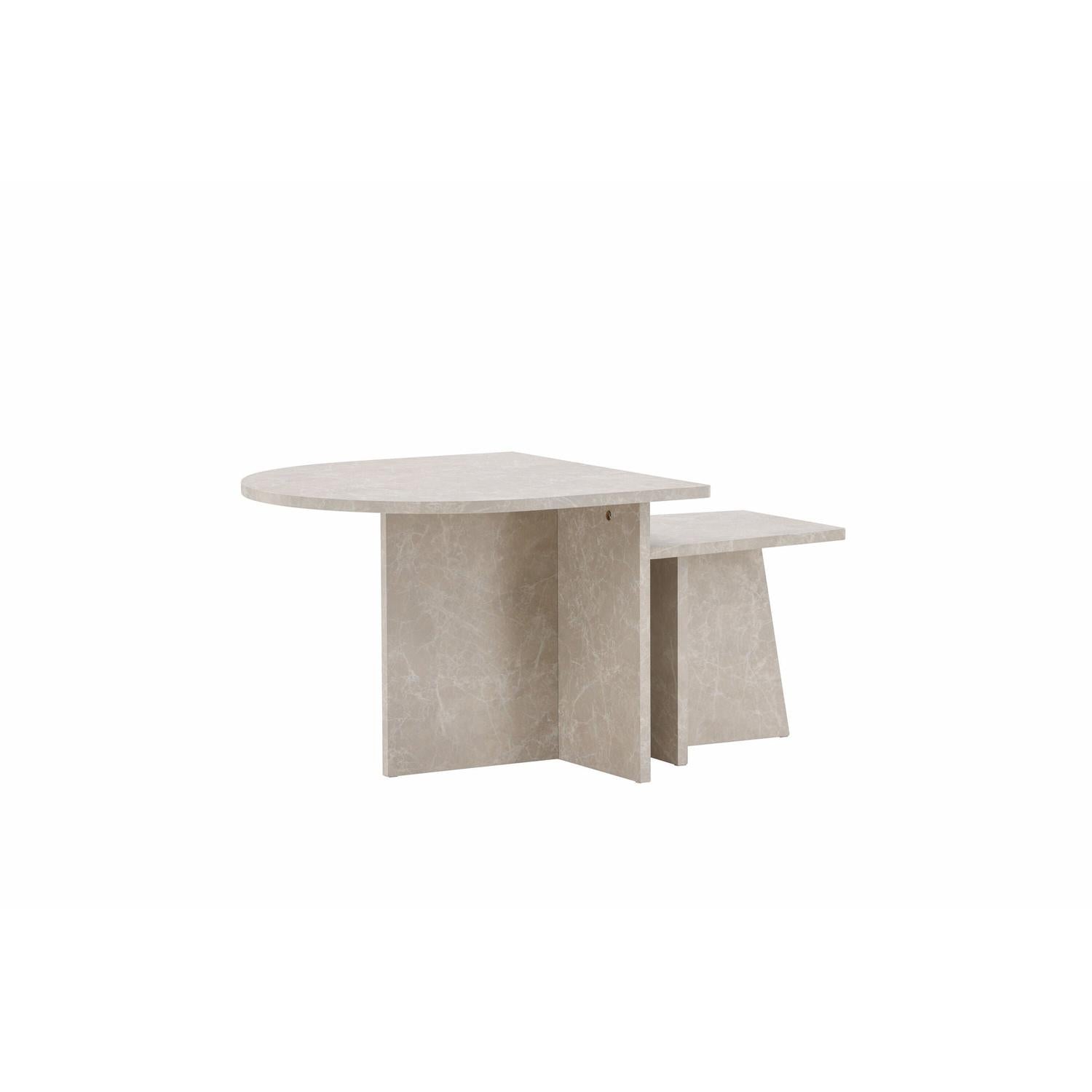 Couchtische Sala in Marmoroptik, 2er-Set - Beige-Couchtische-Venture Home-le canapé