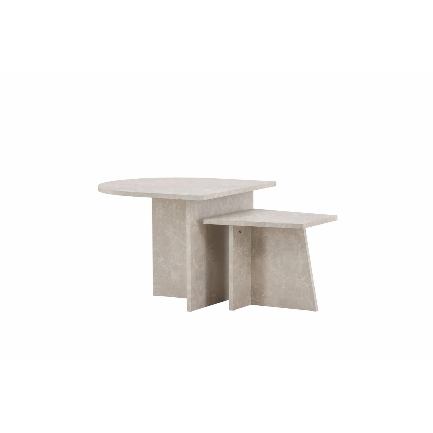 Couchtische Sala in Marmoroptik, 2er-Set - Beige-Couchtische-Venture Home-le canapé