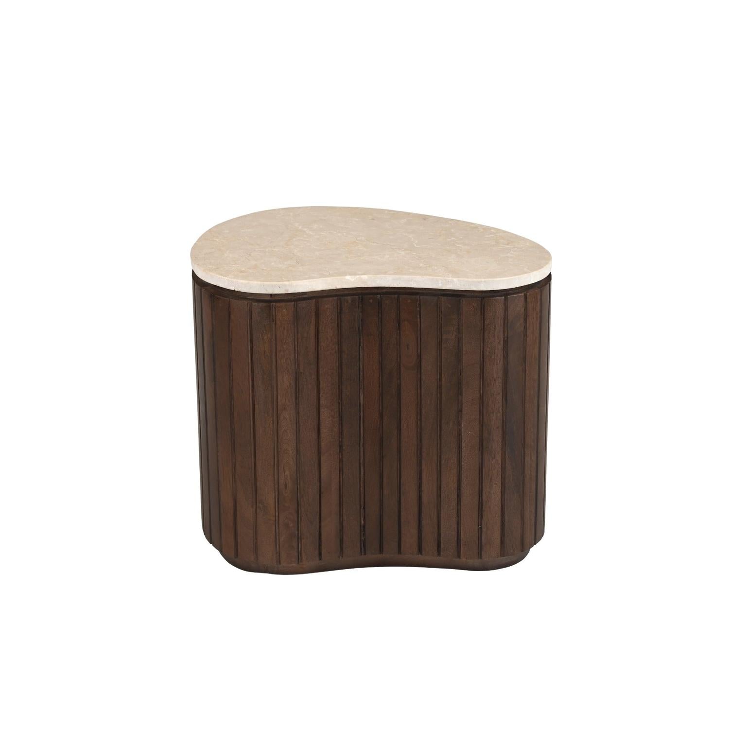 Couchtische Sorai aus Mangoholz und Marmor, 2er-Set - Braun-Couchtisch-Livingfurn-le canapé