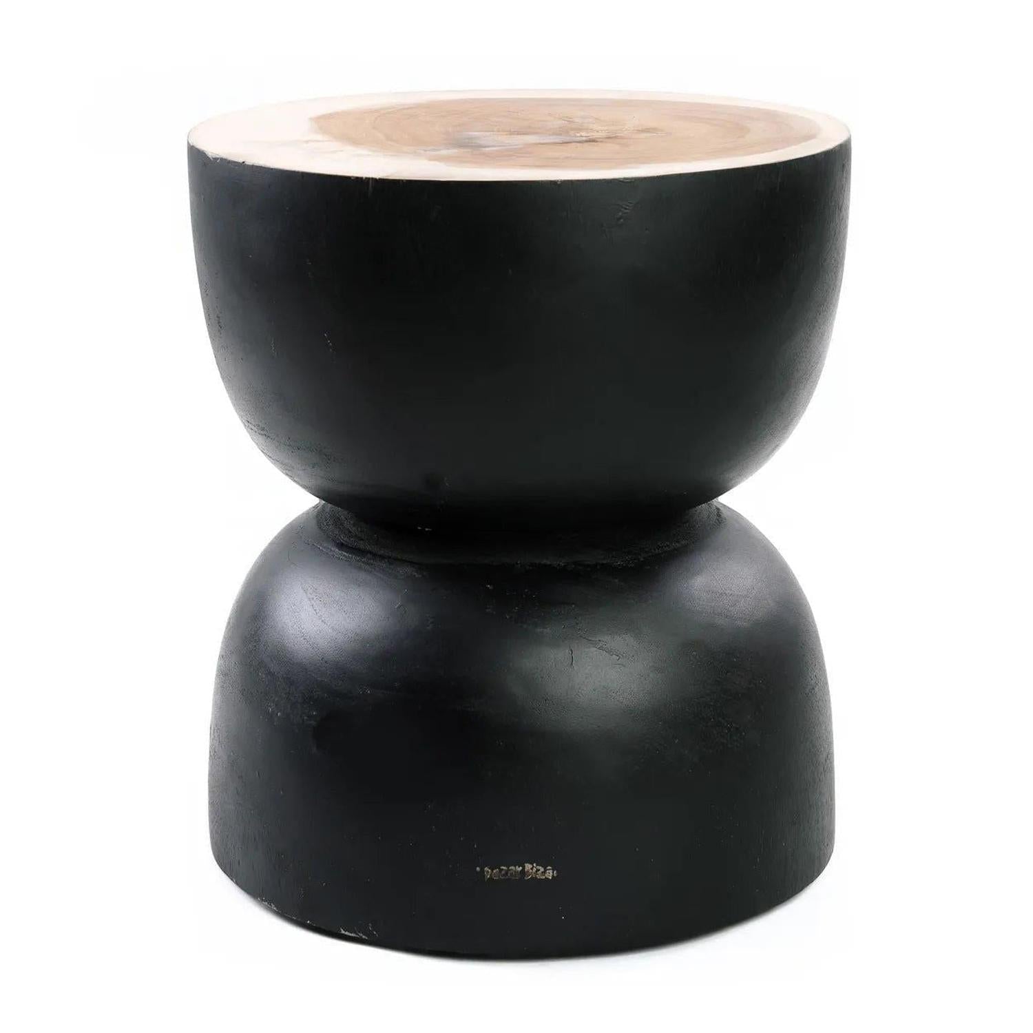 Der Karbun Hocker - Schwarz NaturHocker