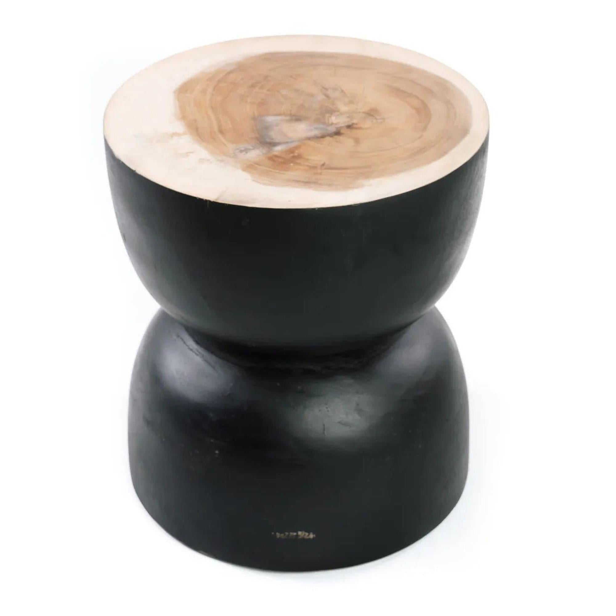 Der Karbun Hocker - Schwarz NaturHocker