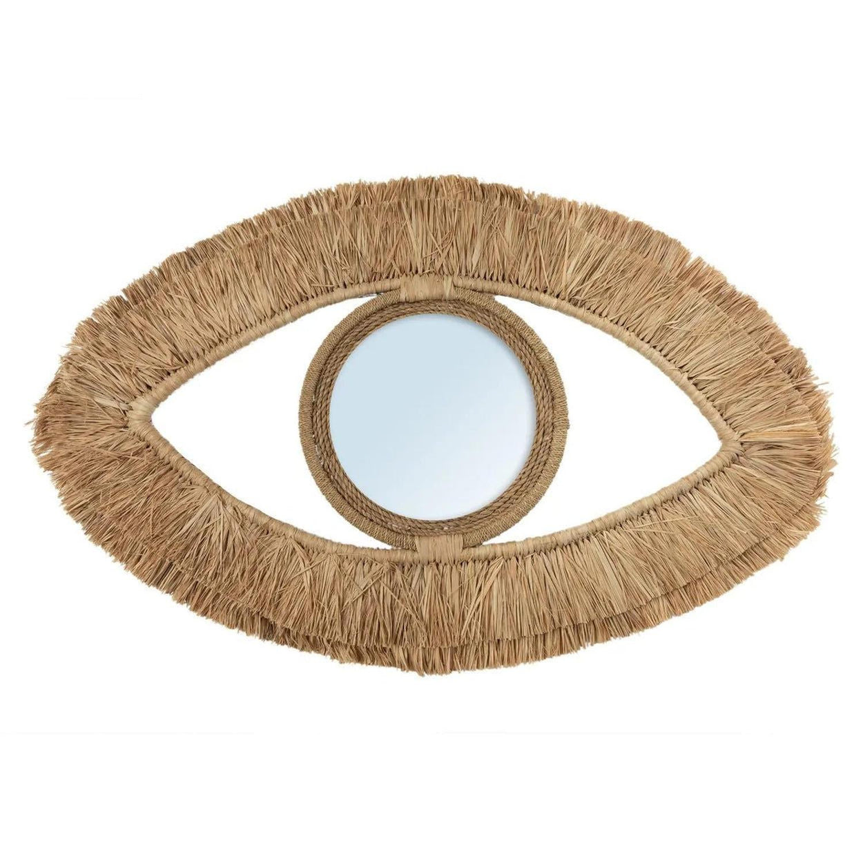 Der Raffia Eye Spiegel - Natur - MDekospiegel