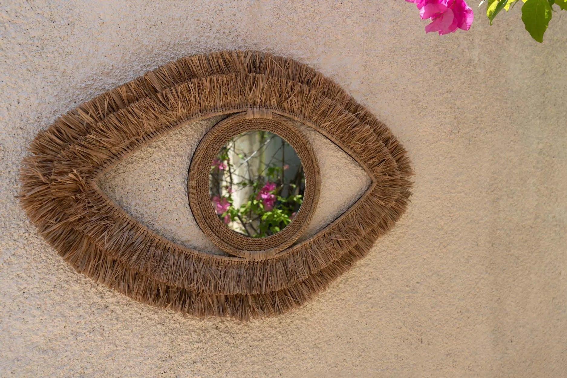 Der Raffia Eye Spiegel - Natur - MDekospiegel