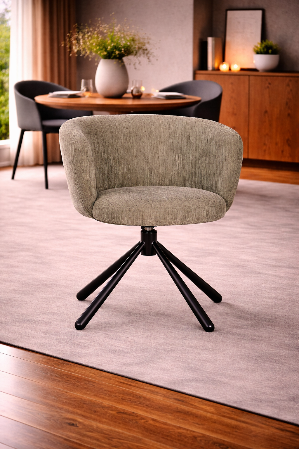 Drehbarer Armlehnstuhl Shell - Crocodile Green-Armlehnenstühle-Pole To Pole-le canapé