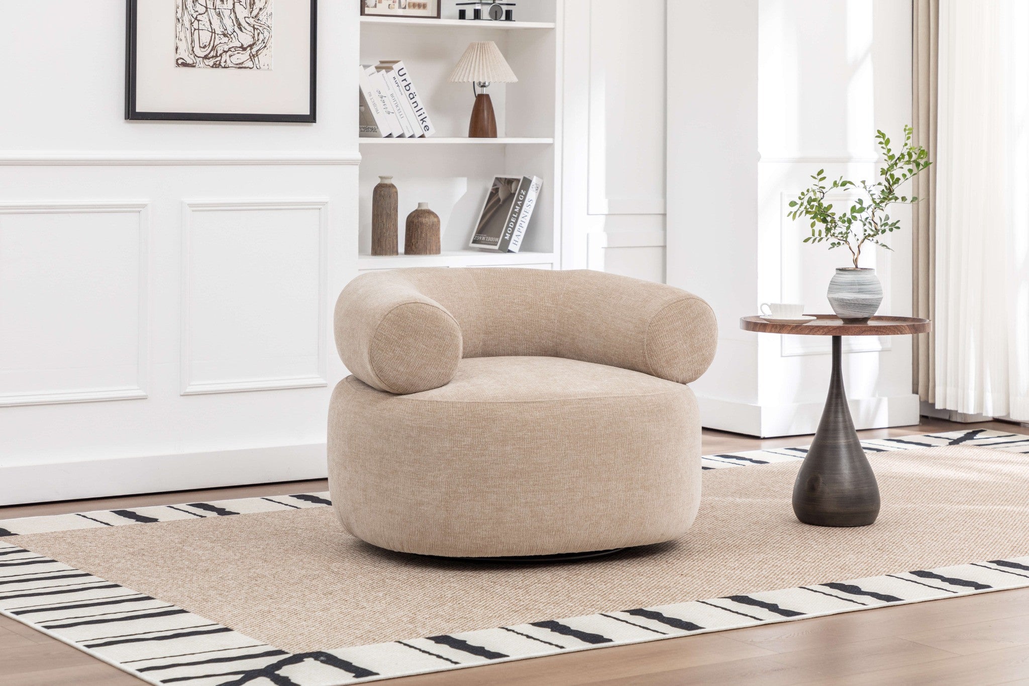 Drehsessel Alessa - Beige-Loungesessel-le canapé-le canapé