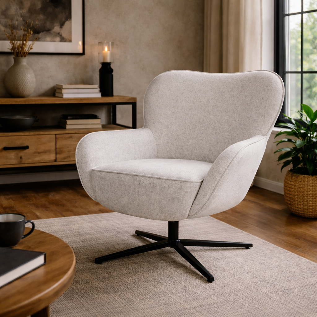 Drehsessel Sven - Beige-Sessel-Livingfurn-le canapé