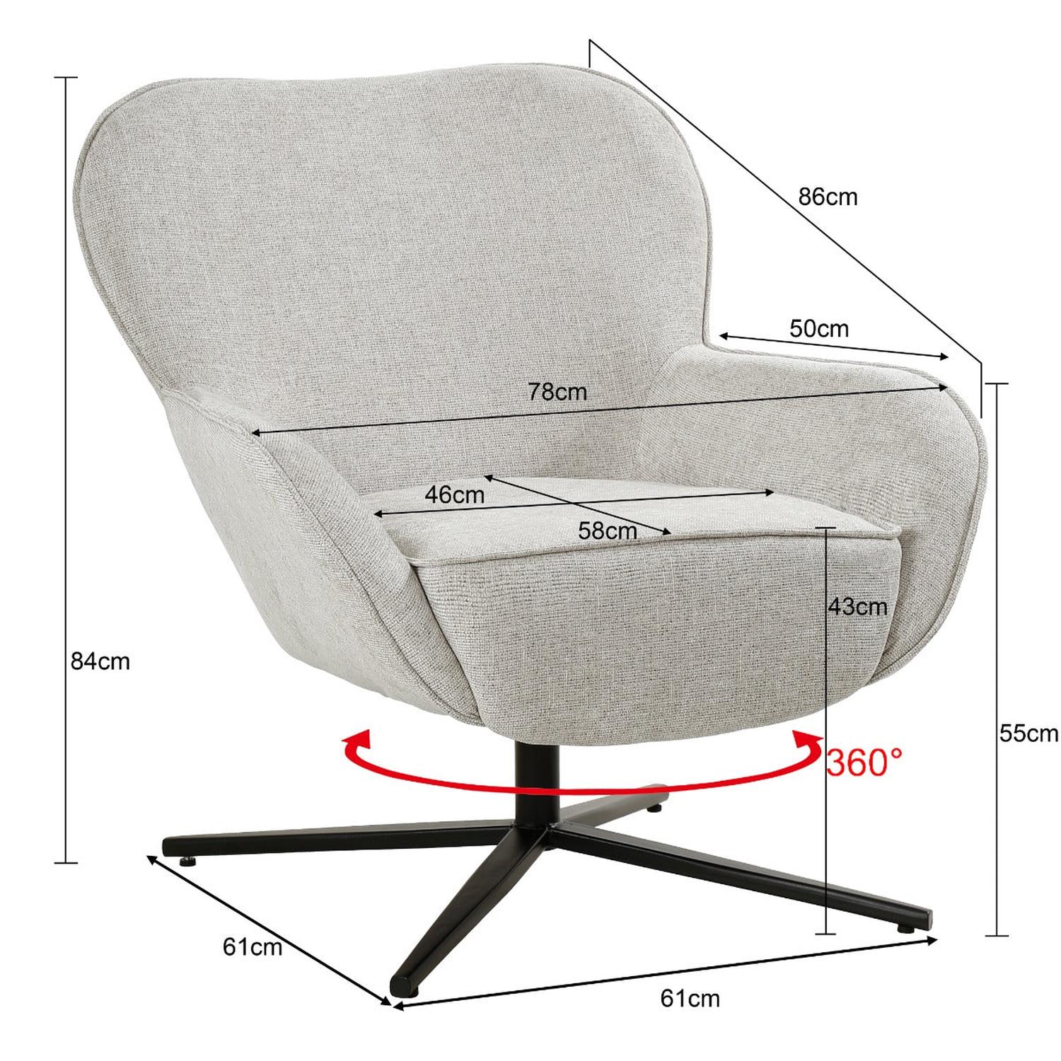 Drehsessel Sven - Beige-Sessel-Livingfurn-le canapé