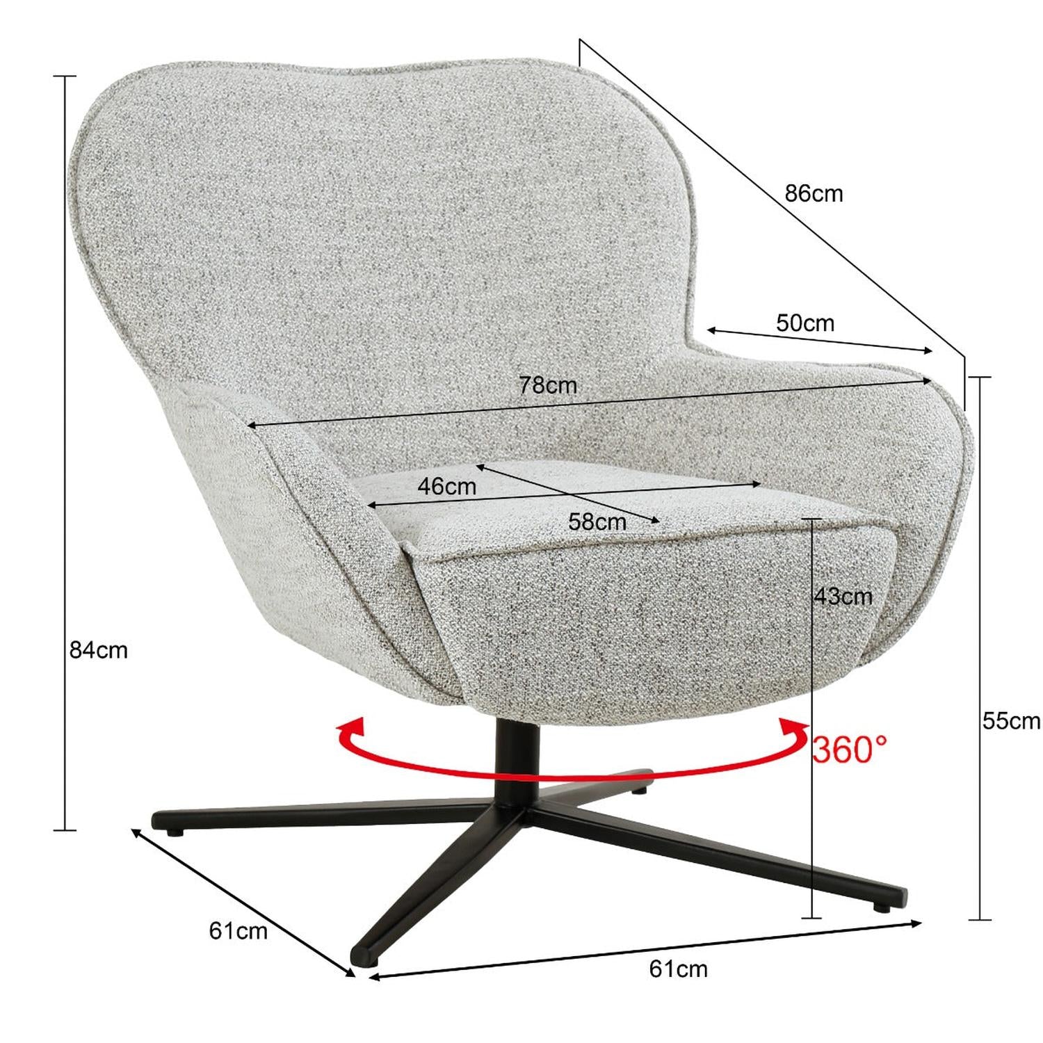 Drehsessel Sven - Hellgrau-Sessel-Livingfurn-le canapé