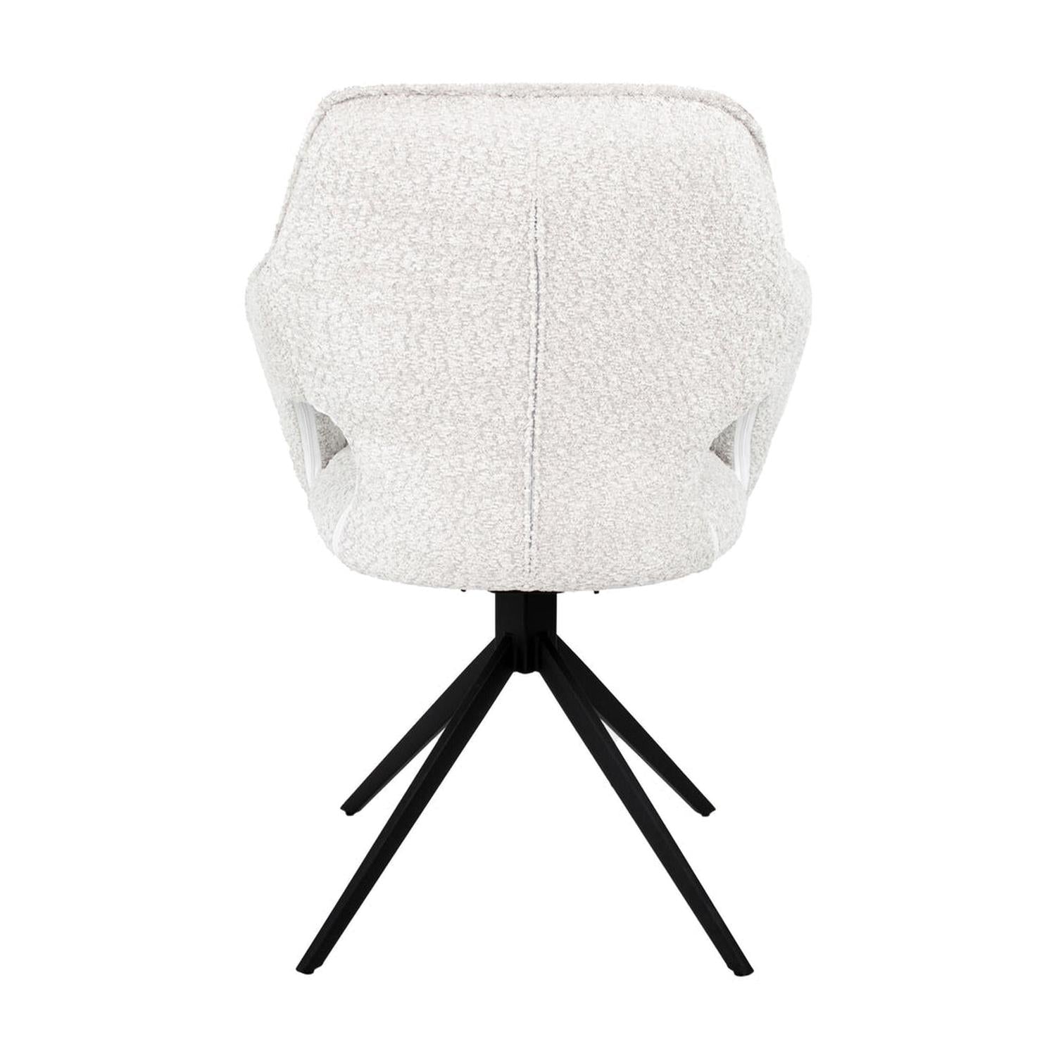 Drehstuhl Zara aus Bouclé - Creme-Armlehnenstühle-Kick Collection-le canapé
