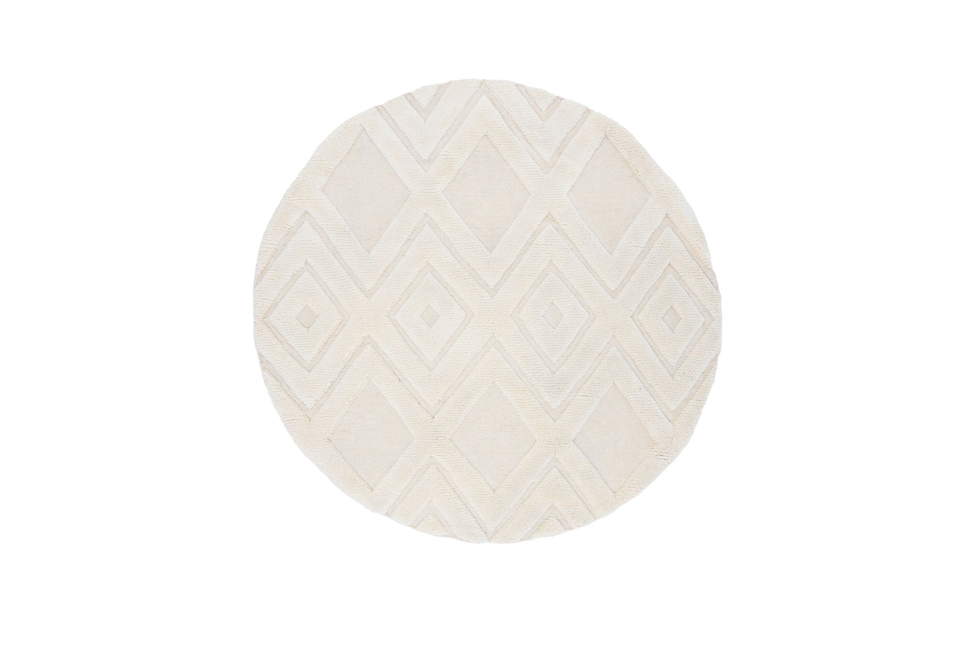 Teppich Dahlia rund 200*200 -White-Teppich-le canapé