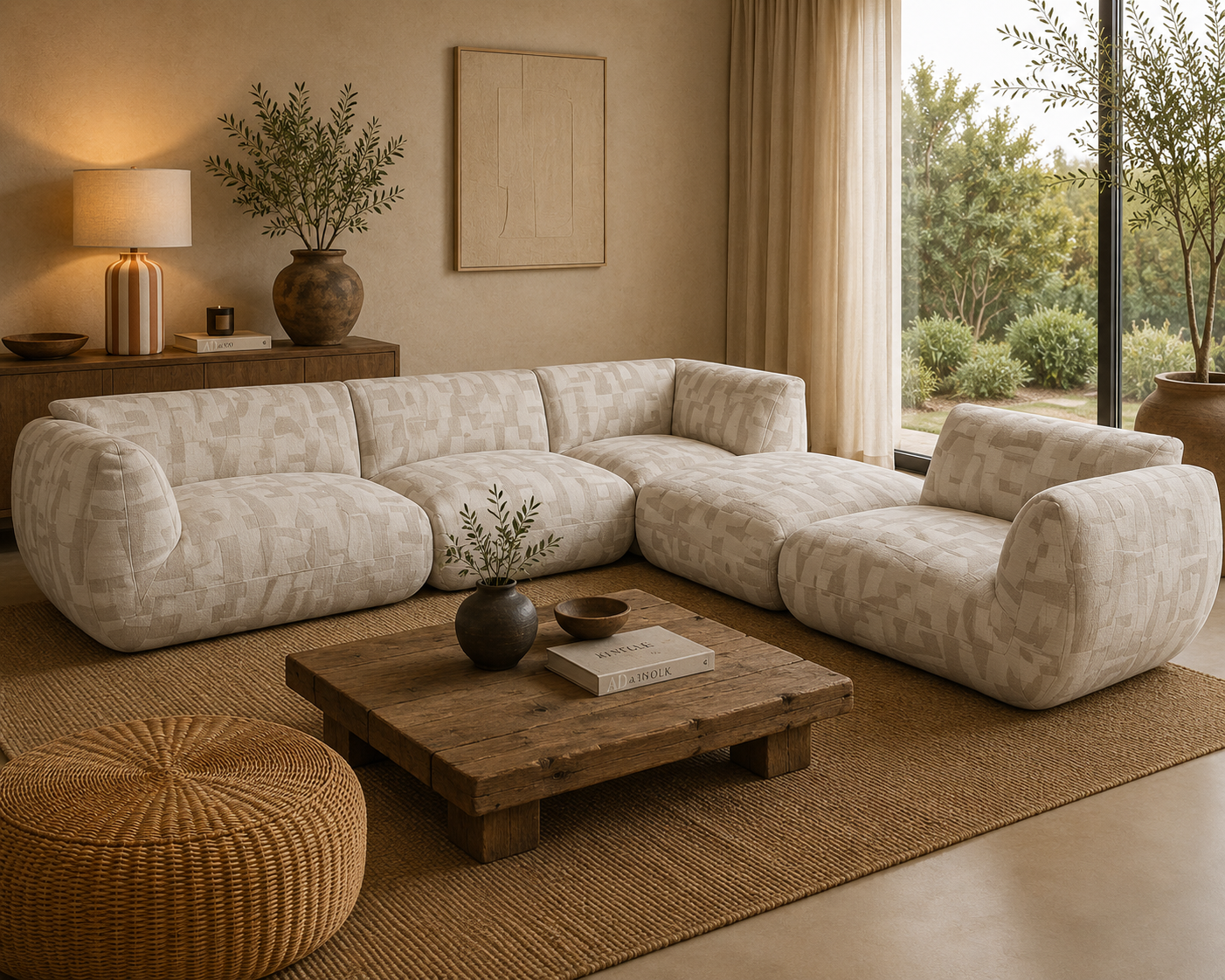 Ecksofa Amsterdam 5-Teilig - Cremeweiß-Ecksofas-Pole to Pole-le canapé