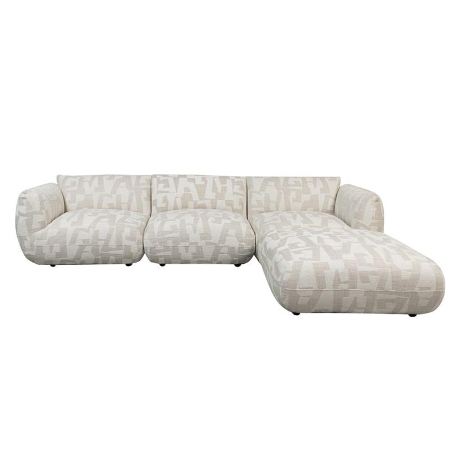 Ecksofa Amsterdam als 4-Sitzer - Longchair rechts - Cremeweiß-Ecksofas-Pole to Pole-le canapé
