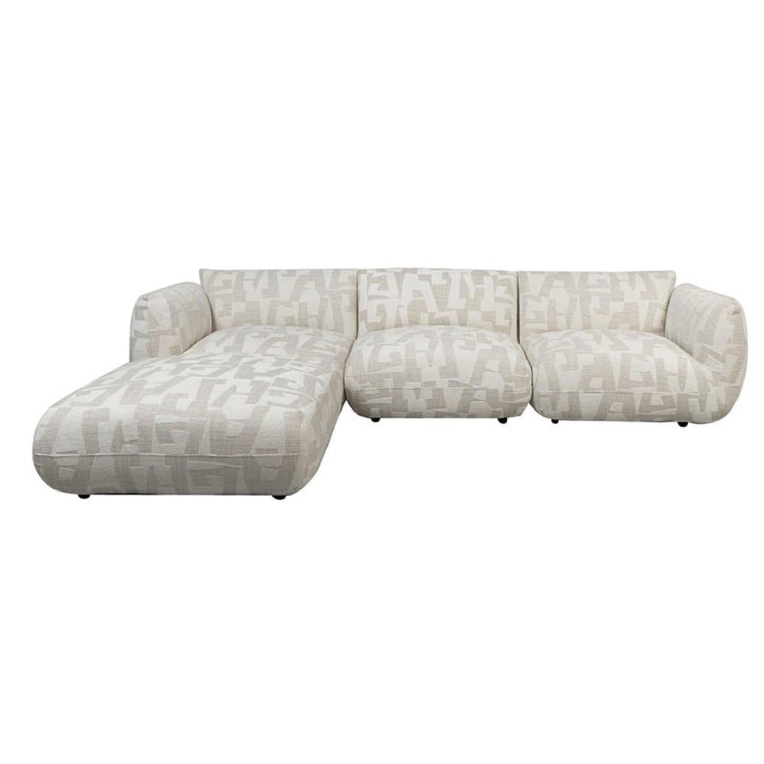 Ecksofa Amsterdam als 4-Sitzer - Longchair rechts - Cremeweiß-Ecksofas-Pole to Pole-le canapé