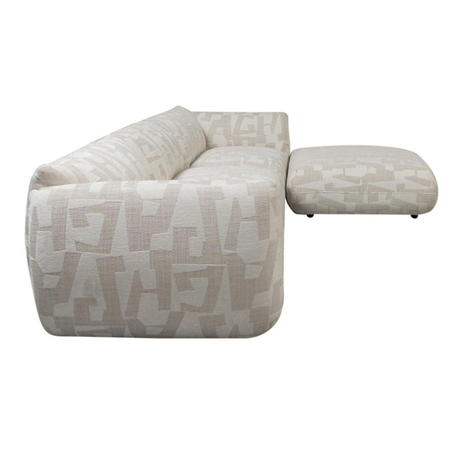 Ecksofa Amsterdam als 4-Sitzer - Longchair rechts - Cremeweiß-Ecksofas-Pole to Pole-le canapé