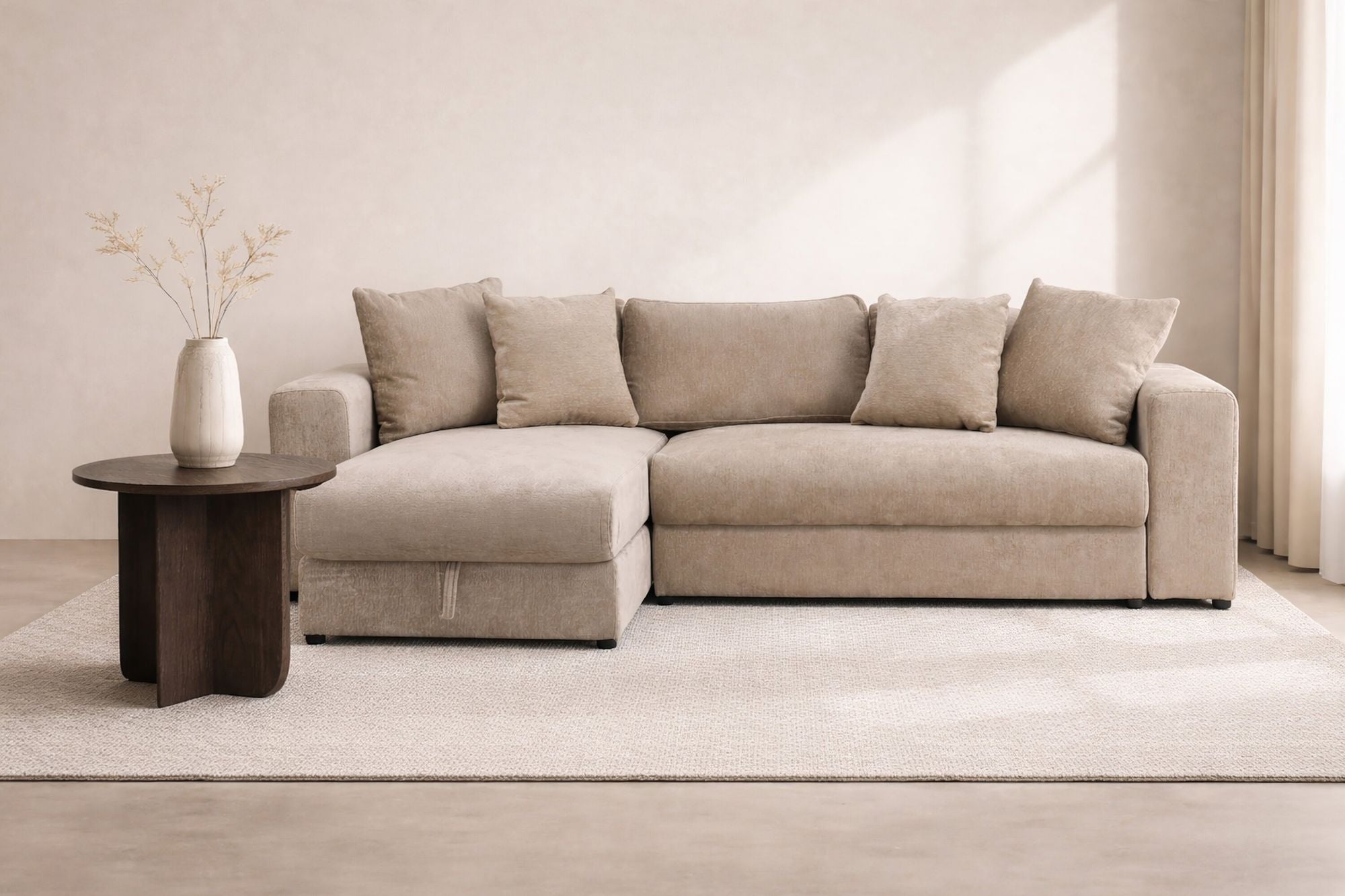 Ecksofa Bellman aus Samt - Braun-Ecksofas-Venture Home-le canapé