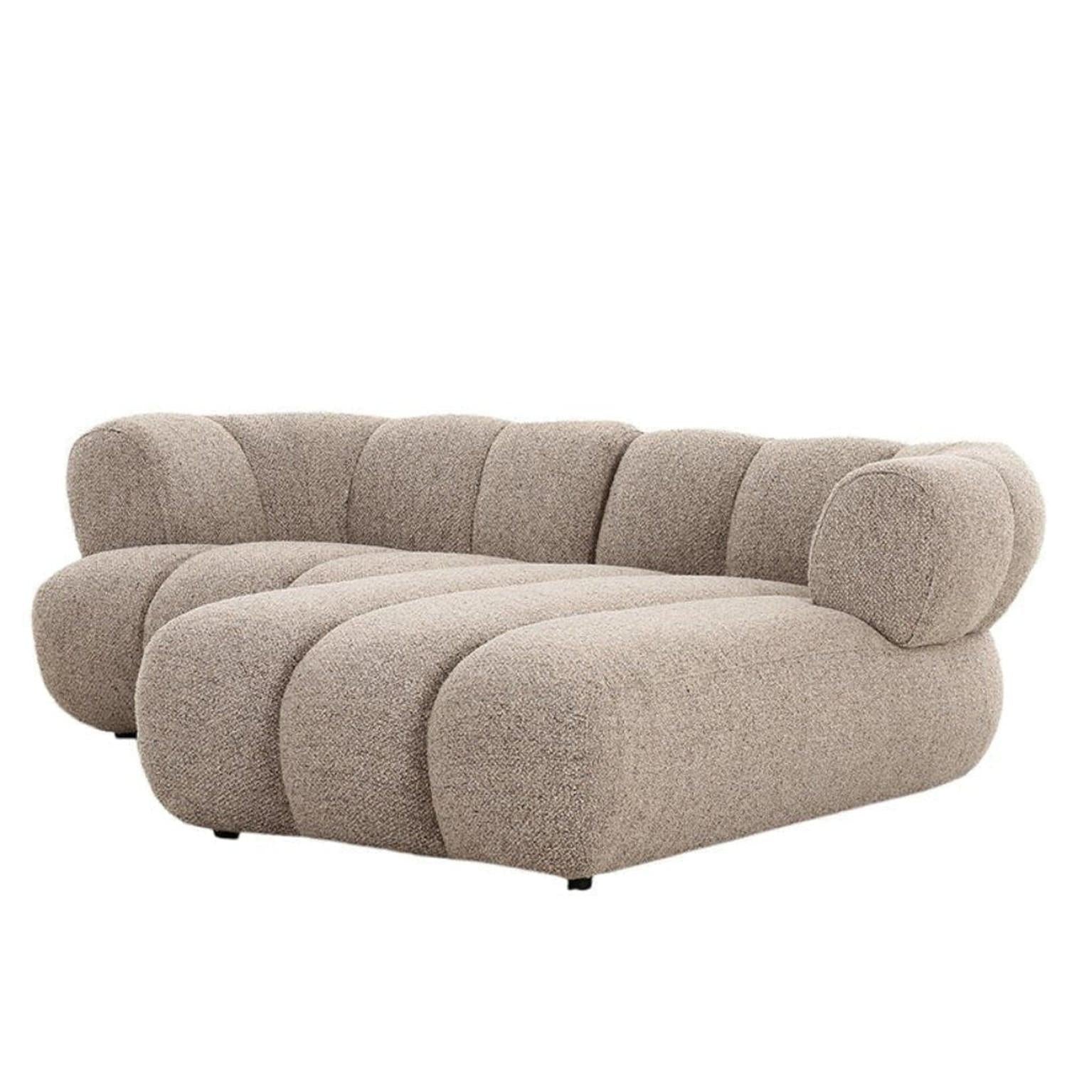 Ecksofa New York als 2,5-Sitzer aus Teddy Bouclé - Longchair rechts - Sand-Ecksofas-Pole To Pole-le canapé
