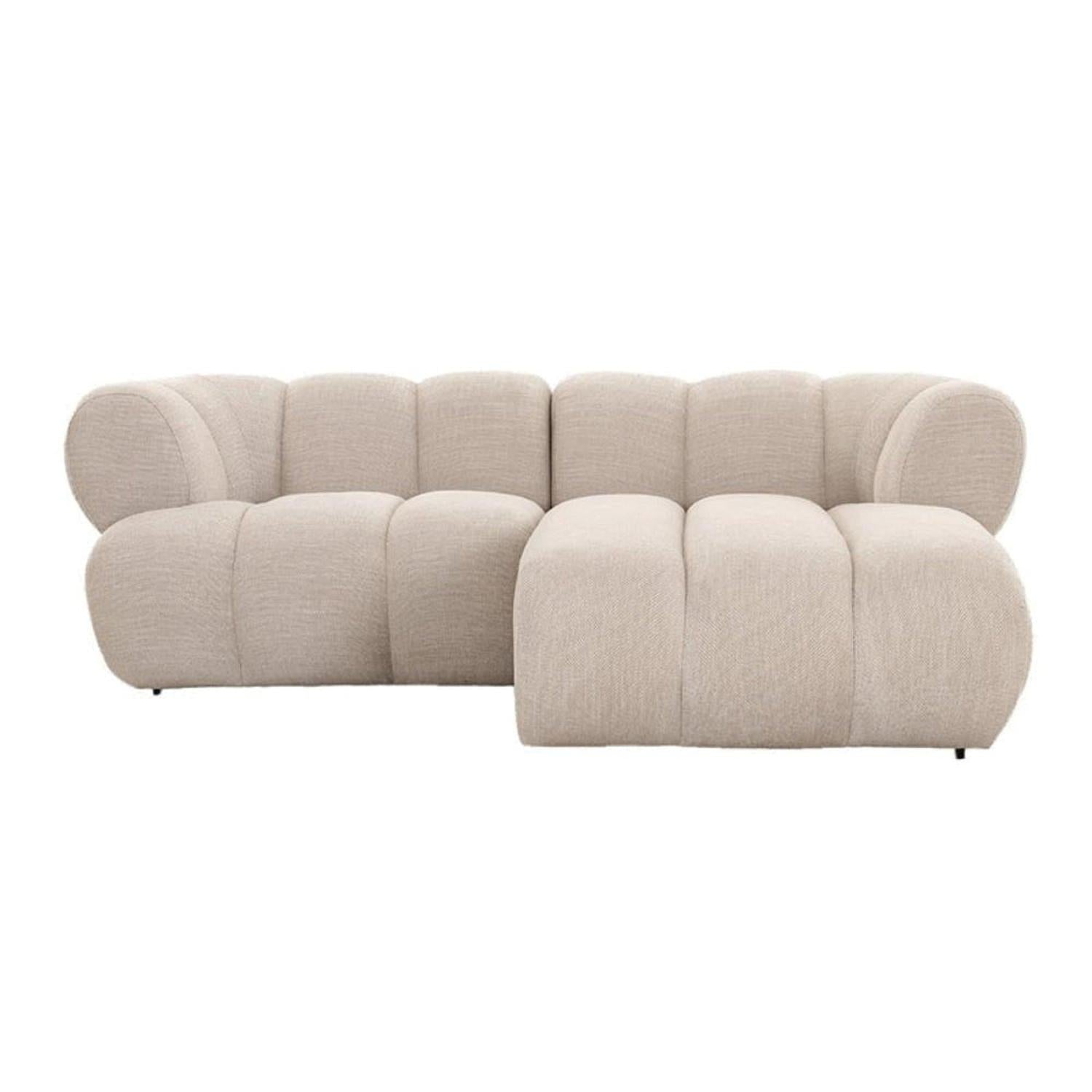 Ecksofa New York als 2,5-Sitzer - Longchair rechts - Beige-Ecksofa-Pole to Pole-le canapé