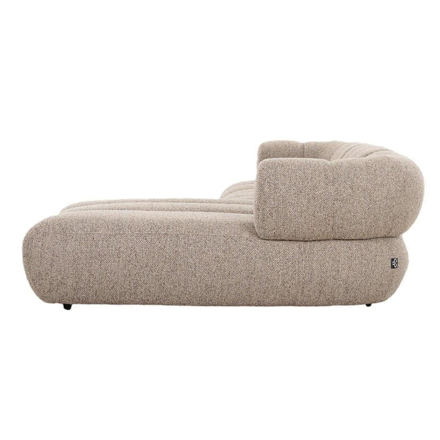 Ecksofa New York als 4-Sitzer aus Bouclé - Longchair rechts - Sand-Ecksofa-Pole to Pole-le canapé