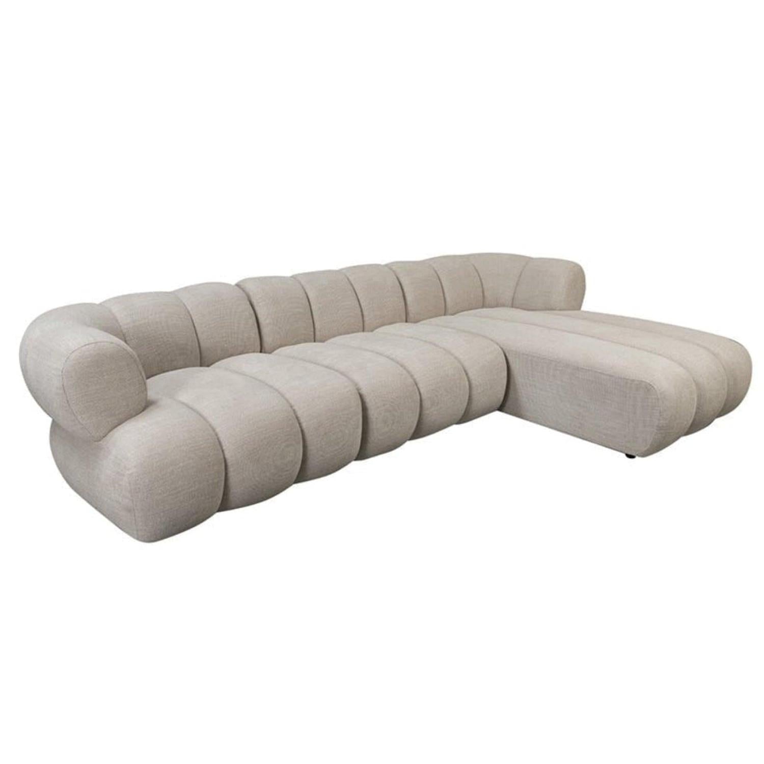 Ecksofa New York als 4-Sitzer - Longchair rechts - Beige-Ecksofa-Pole to Pole-le canapé