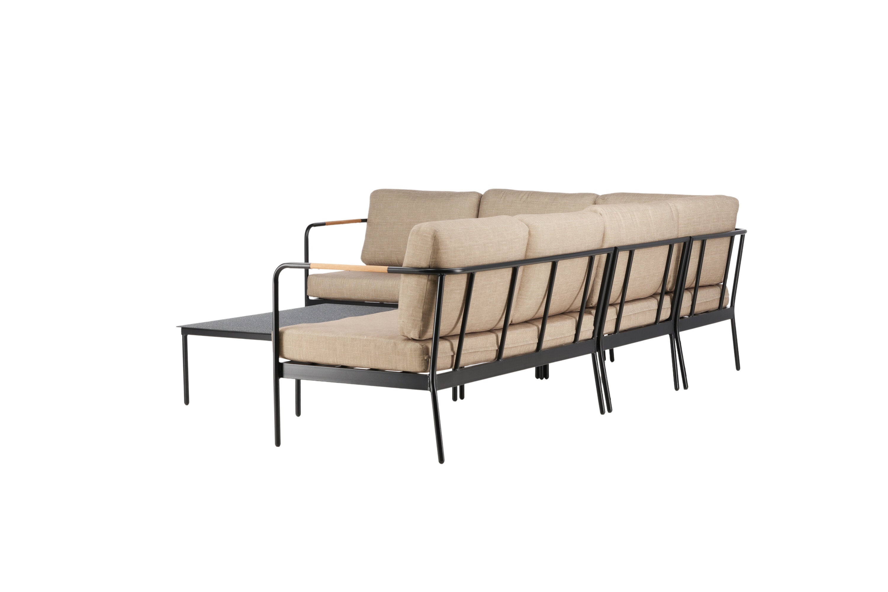 Ecksofa Set Pehnna aus Metall - Schwarz-Outdoor Sofas-Venture Home-le canapé