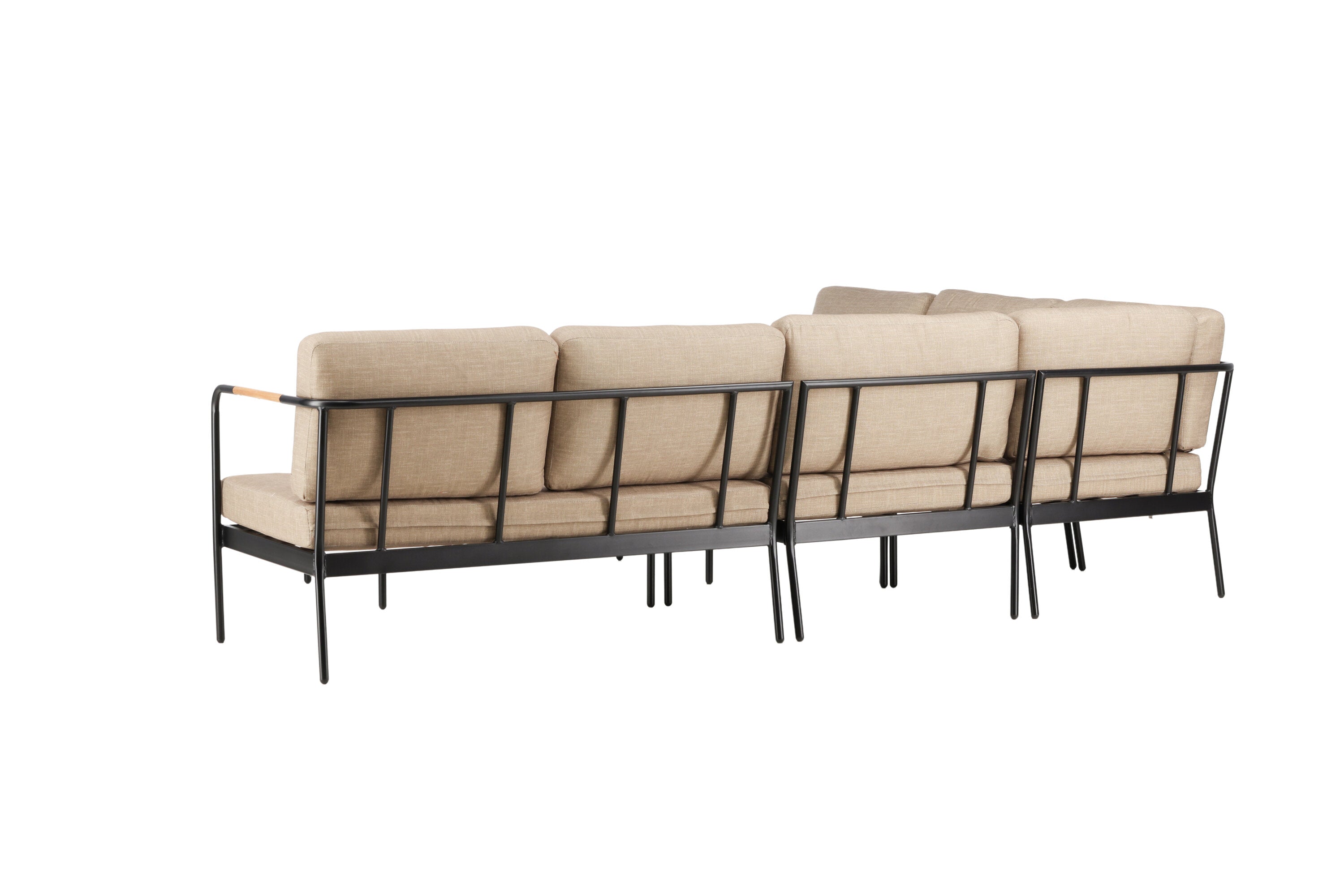 Ecksofa Set Pehnna aus Metall - Schwarz-Outdoor Sofas-Venture Home-le canapé