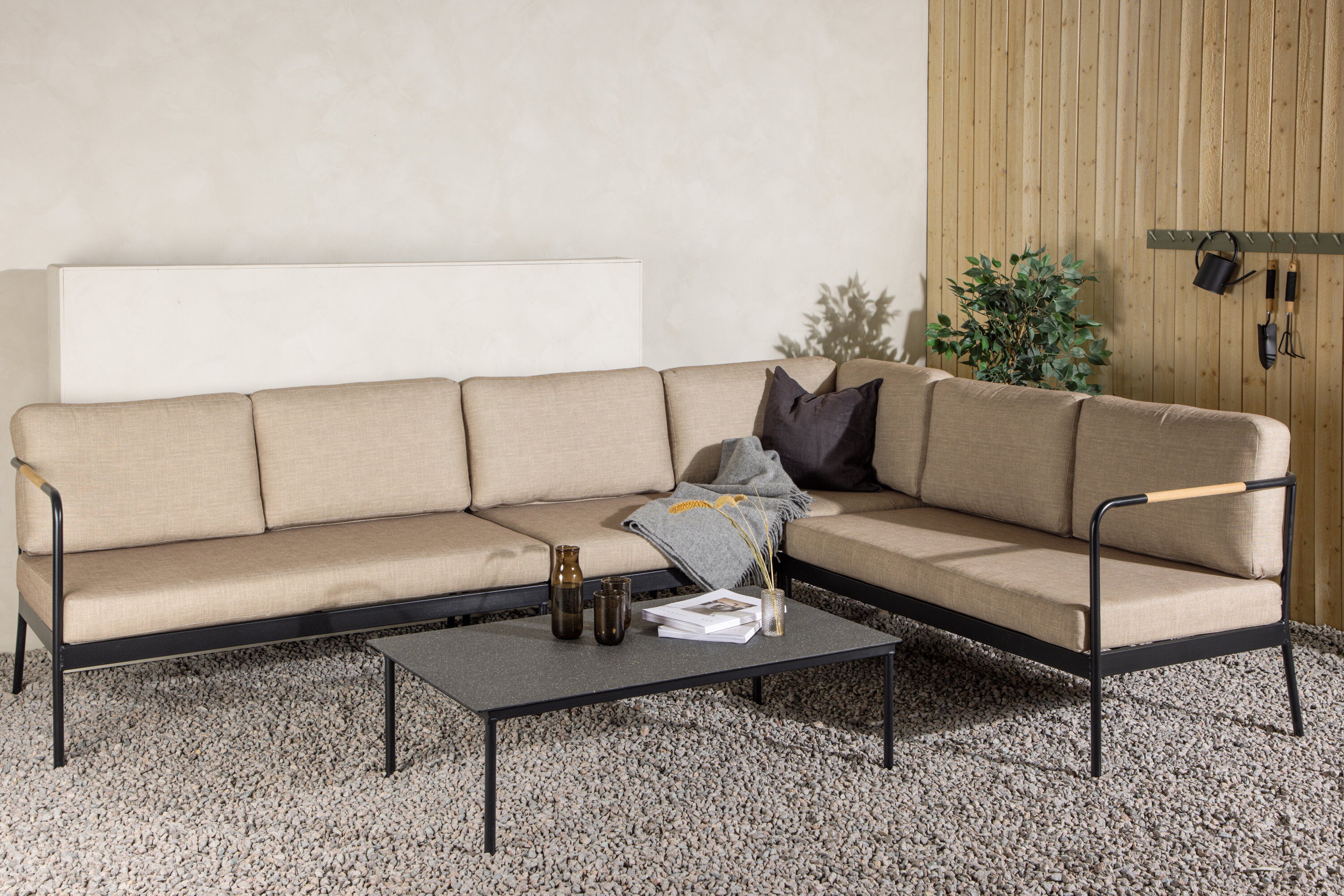 Ecksofa Set Pehnna aus Metall - Schwarz-Outdoor Sofas-Venture Home-le canapé