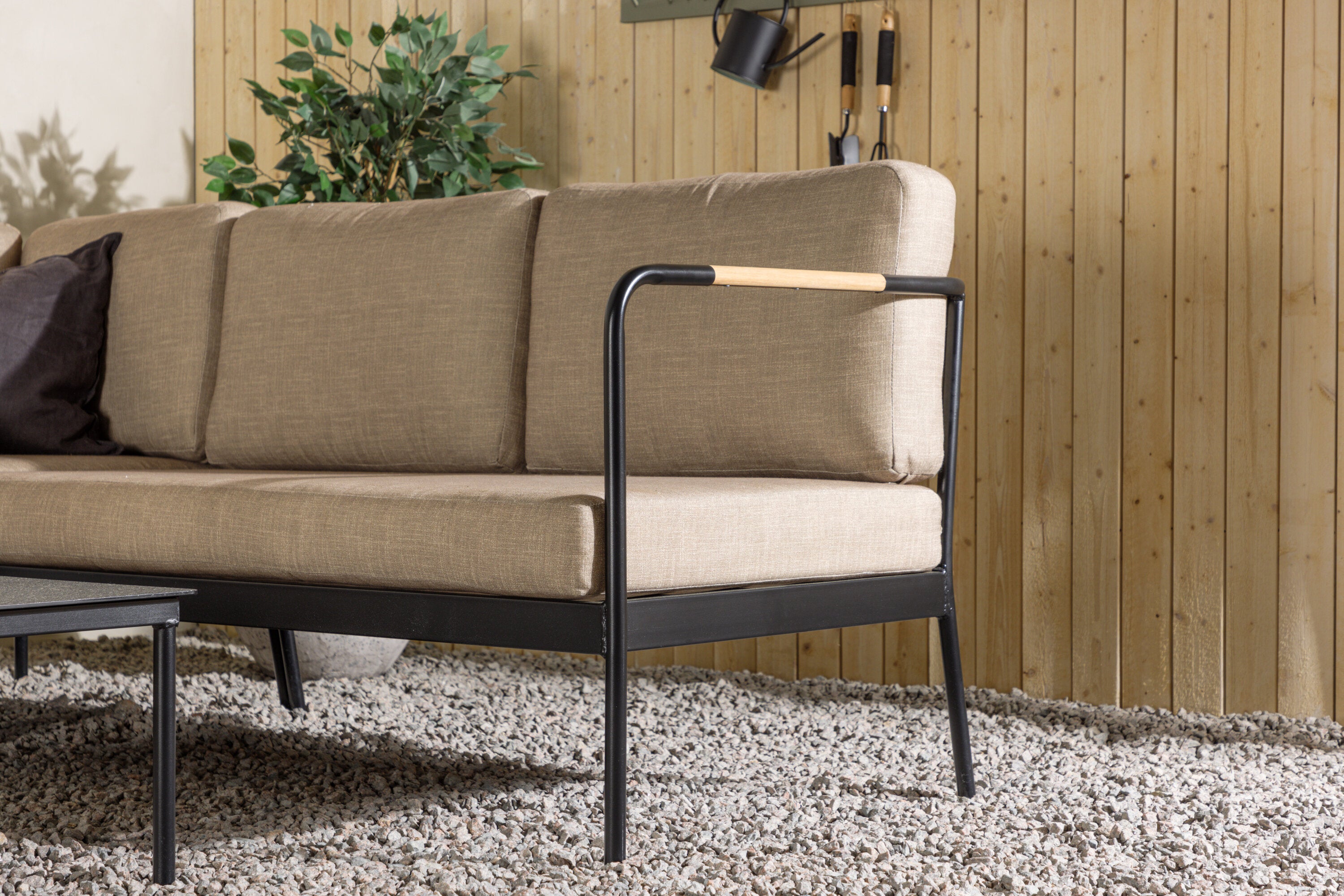 Ecksofa Set Pehnna aus Metall - Schwarz-Outdoor Sofas-Venture Home-le canapé